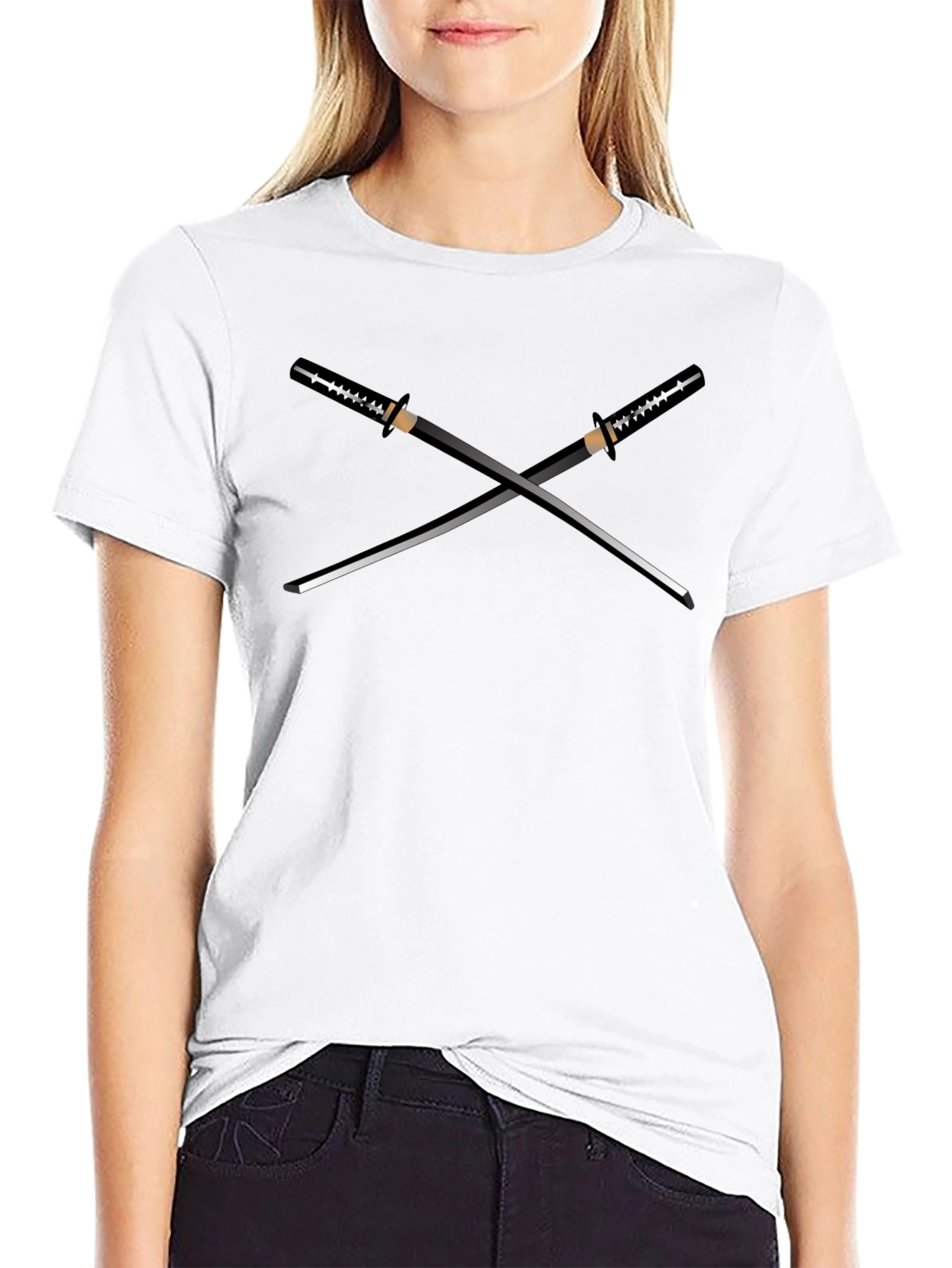 Crossed Swords Graphic Tee - Ninja Samurai Style