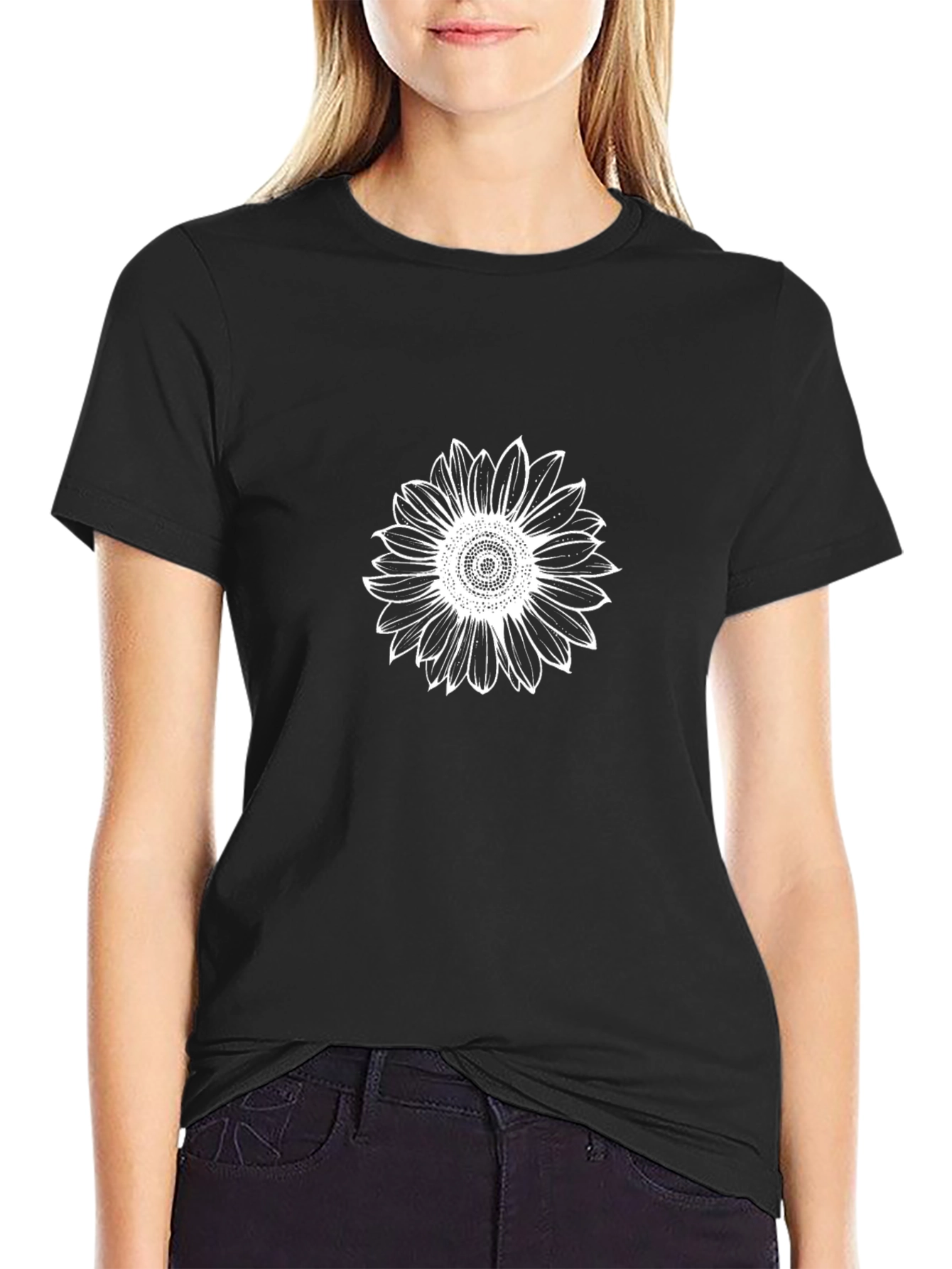 Sunflower Graphic Black T-Shirt