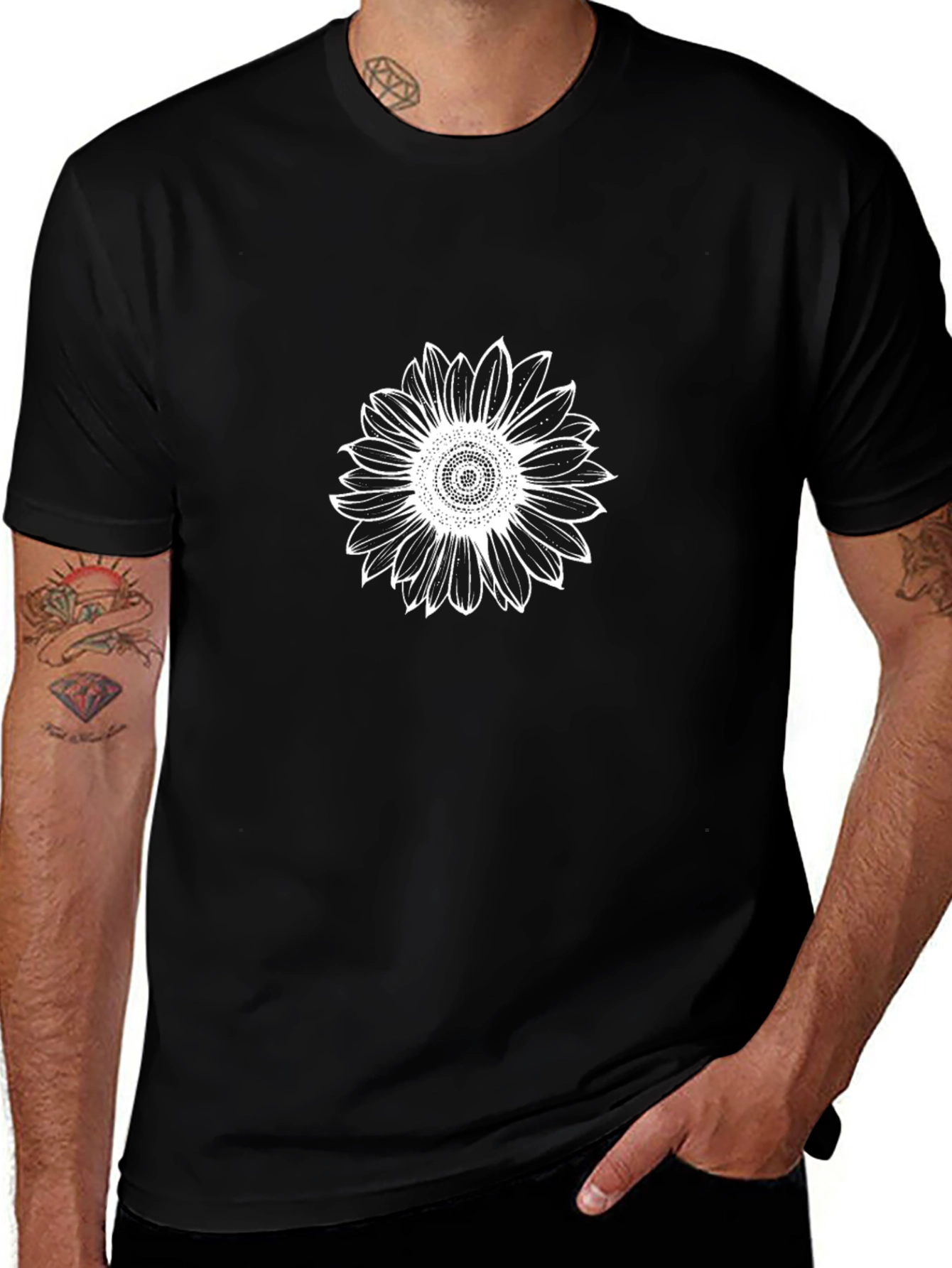 Sunflower Graphic Black T-Shirt