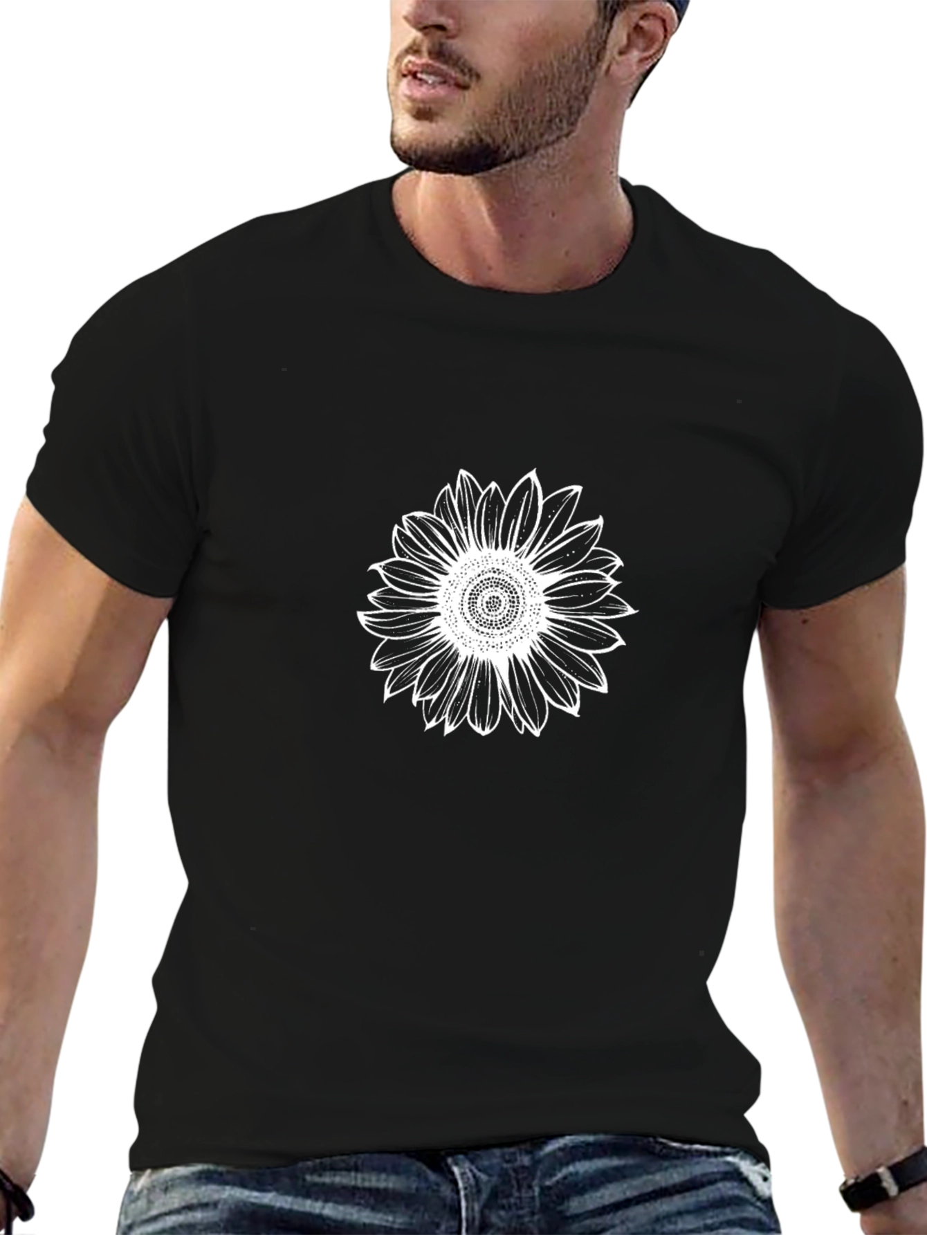 Sunflower Graphic Black T-Shirt