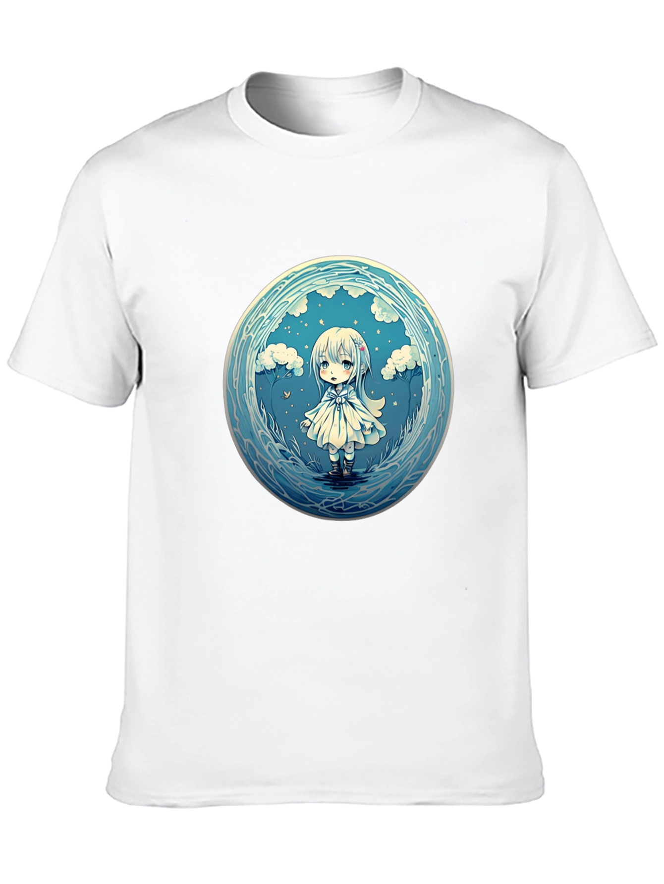 Anime Girl Graphic Tee - Stylish Black Cotton T-Shirt