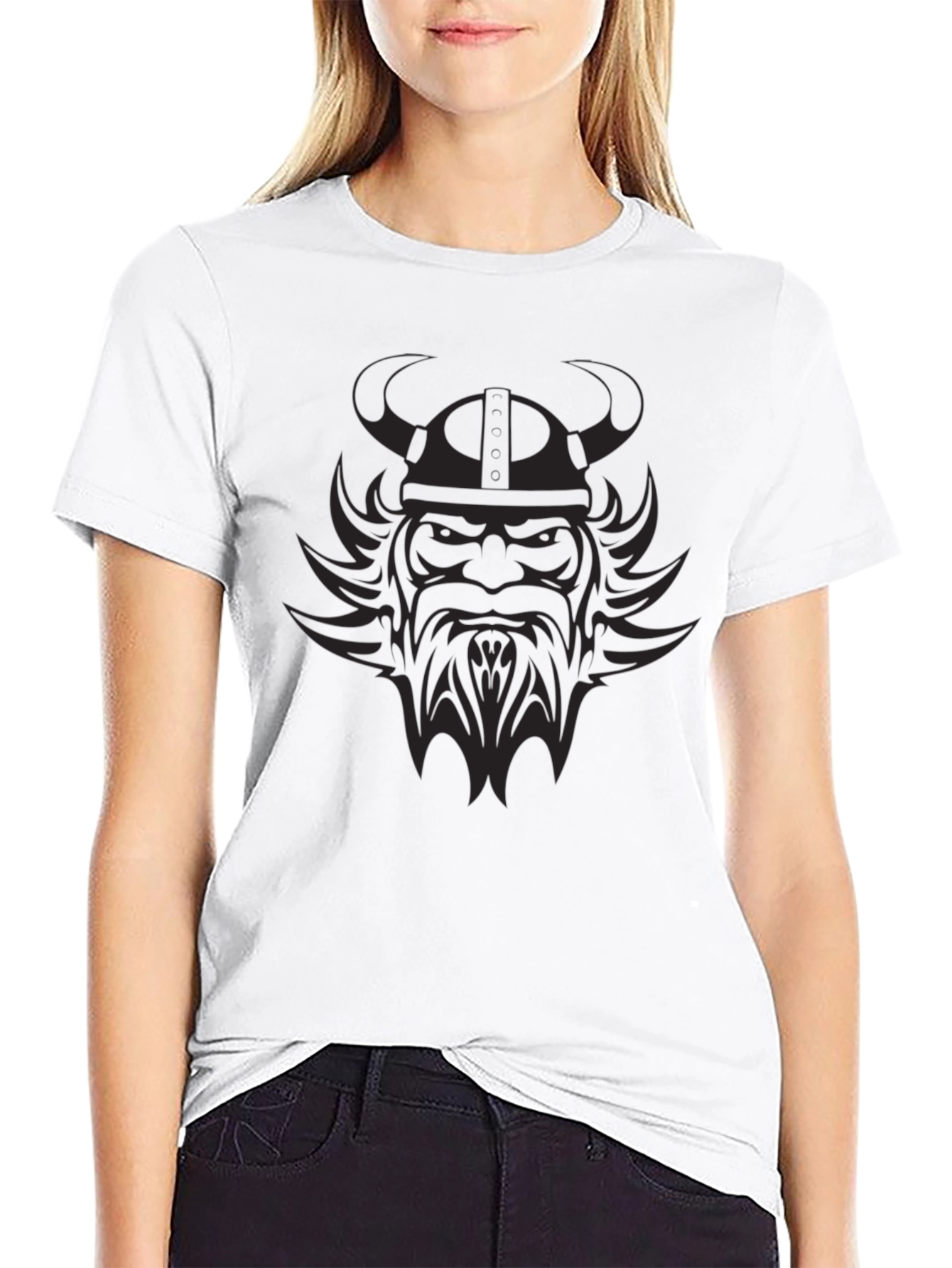 Viking Warrior Graphic Tee - Black