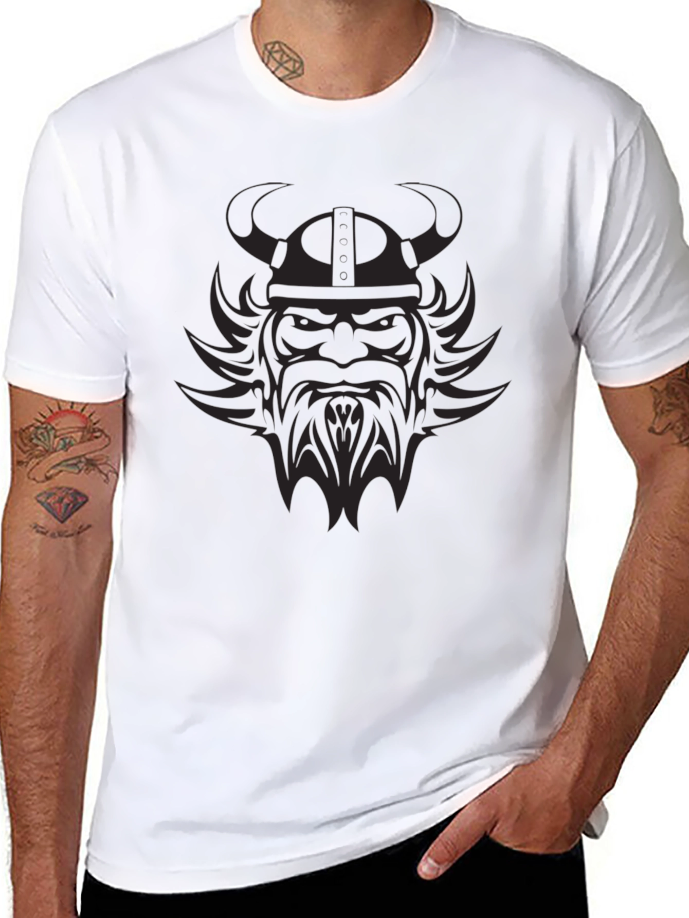 Viking Warrior Graphic Tee - Black