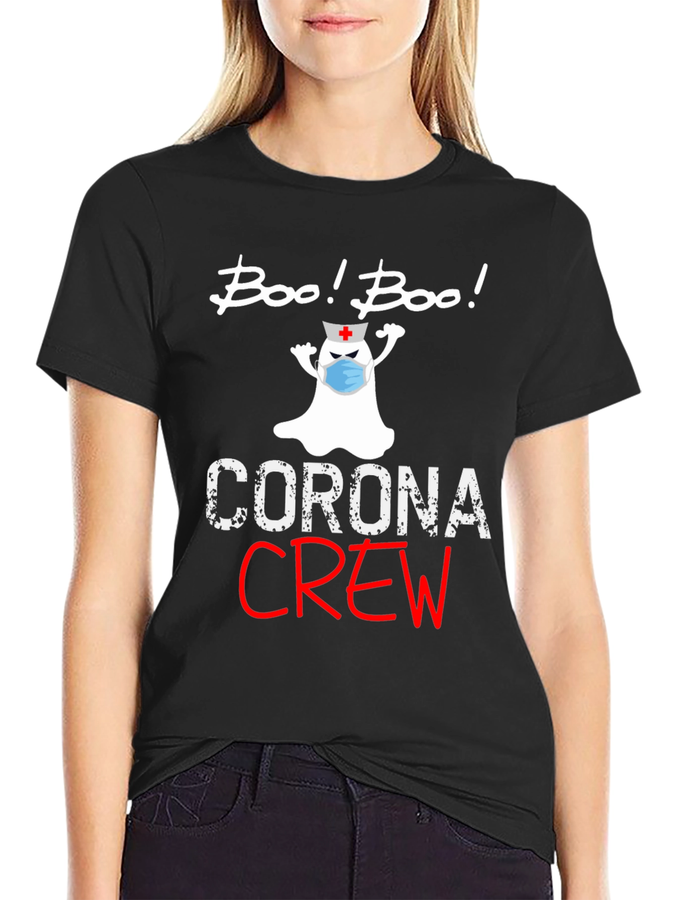 Boo! Boo! Corona Crew Graphic T-Shirt