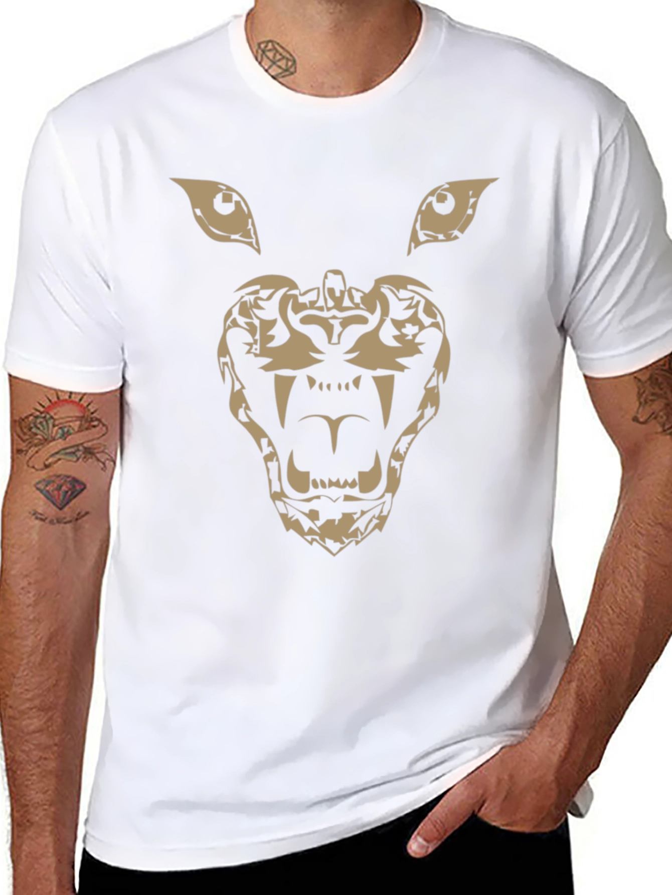 Tribal Lion Graphic Black T-Shirt