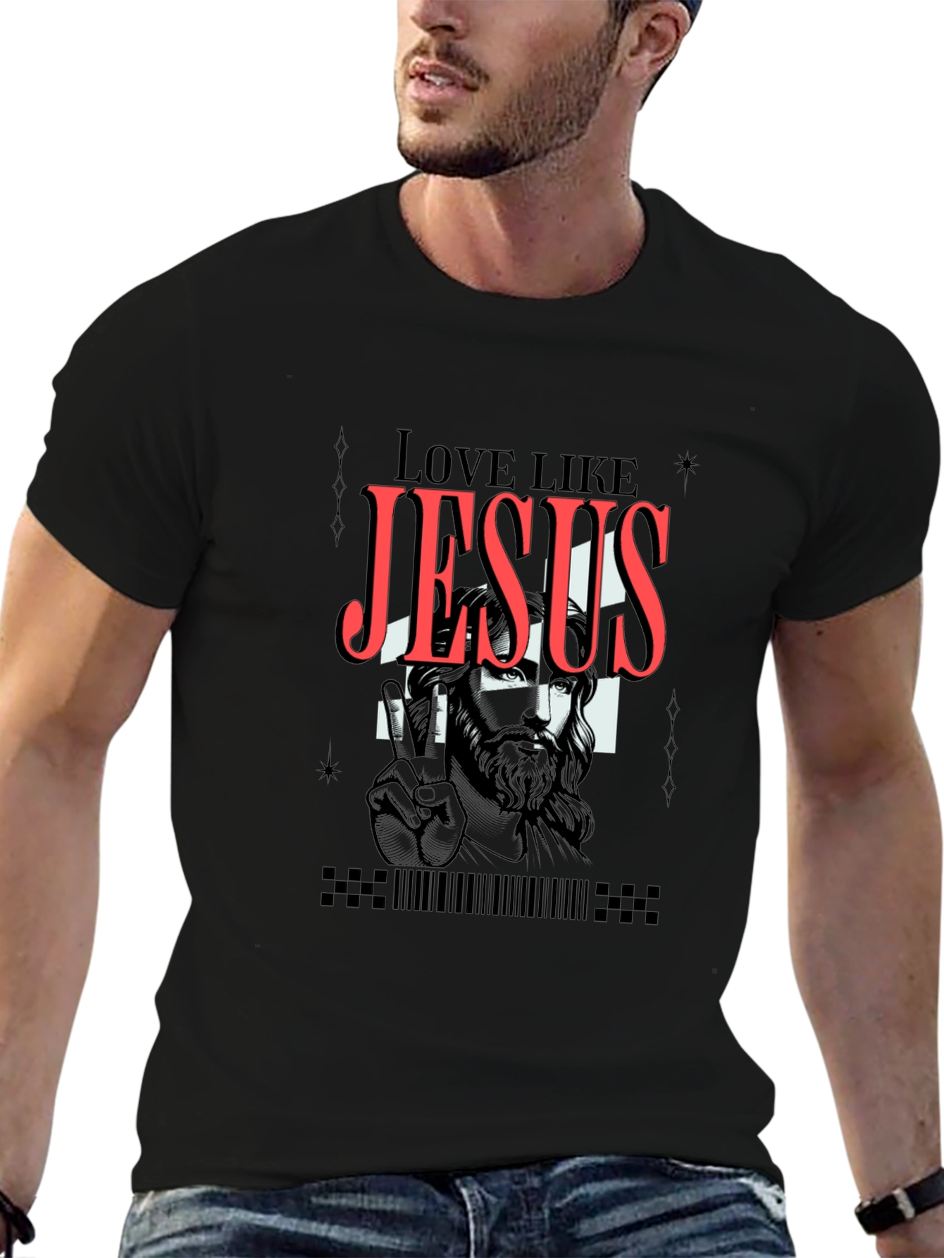 Love Like Jesus Black Graphic Tee