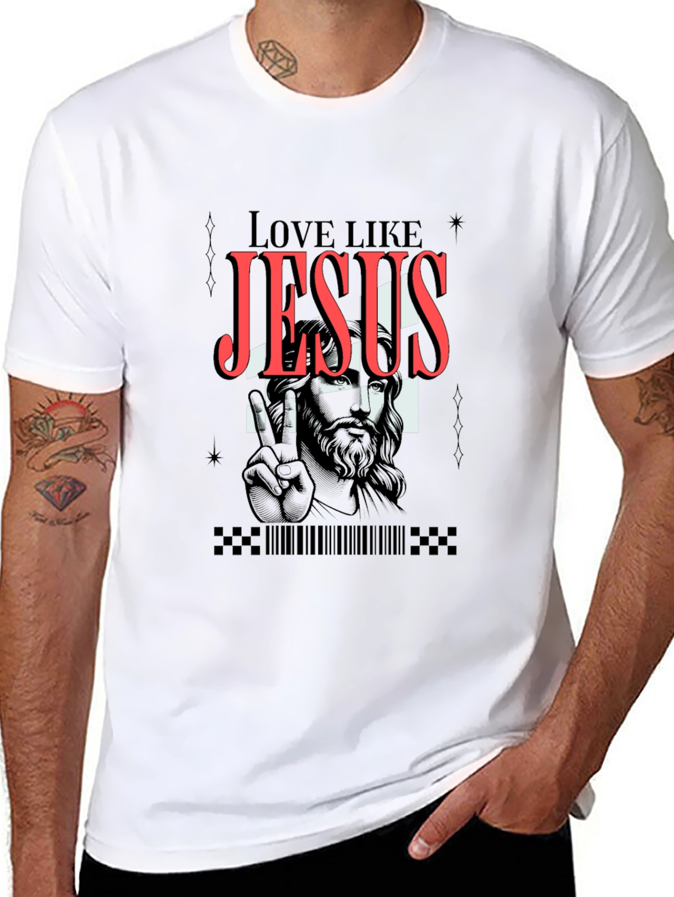 Love Like Jesus Black Graphic Tee
