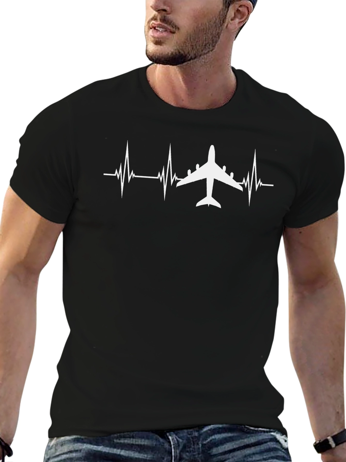 Aviation Heartbeat Graphic T-Shirt