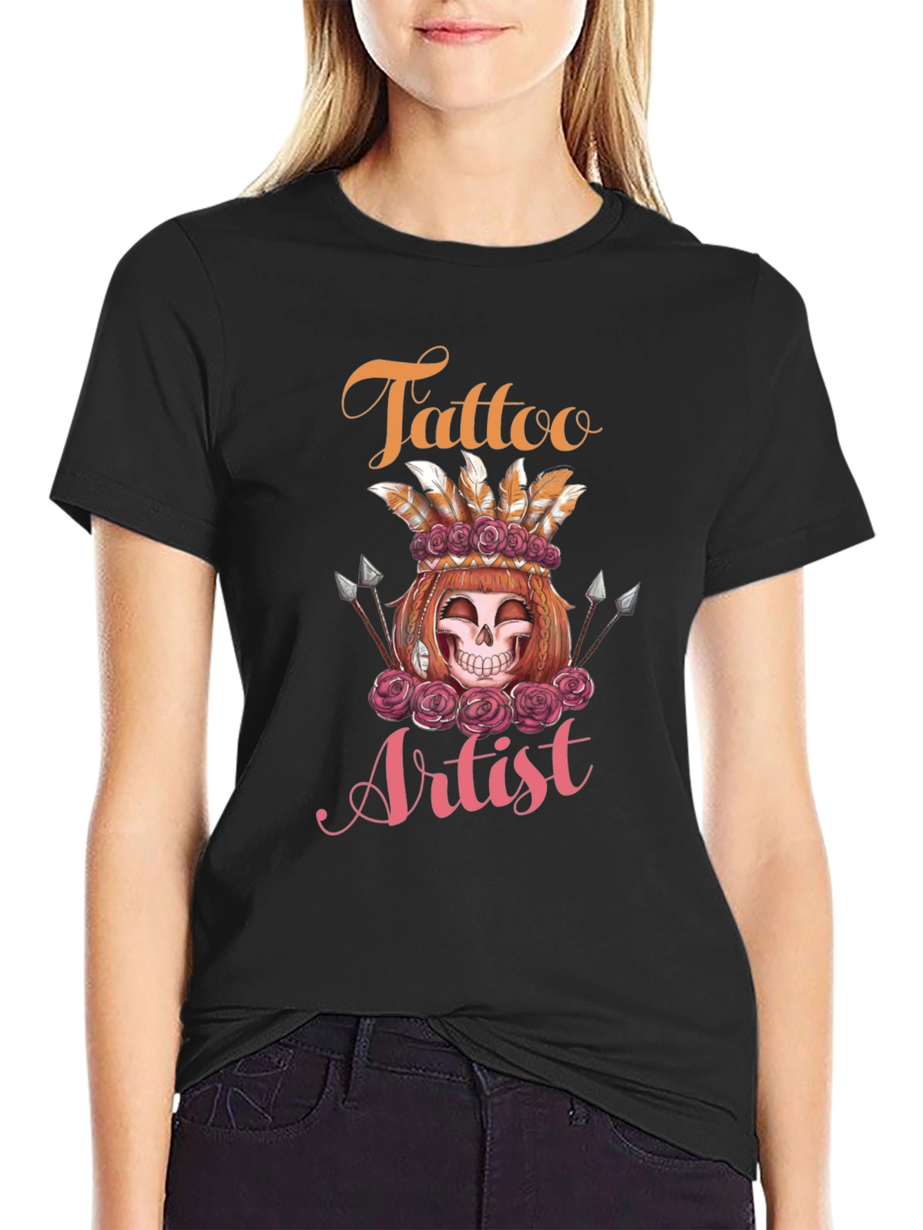 Tattoo Artist Skull Rose Tee