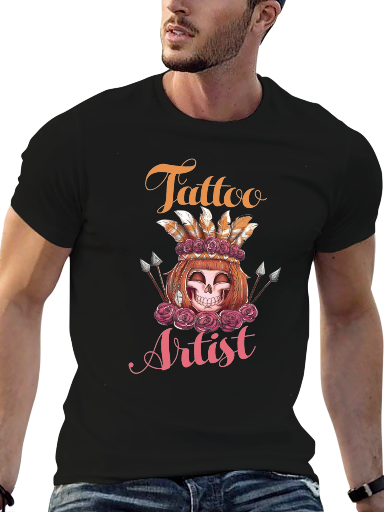Tattoo Artist Skull Rose Tee