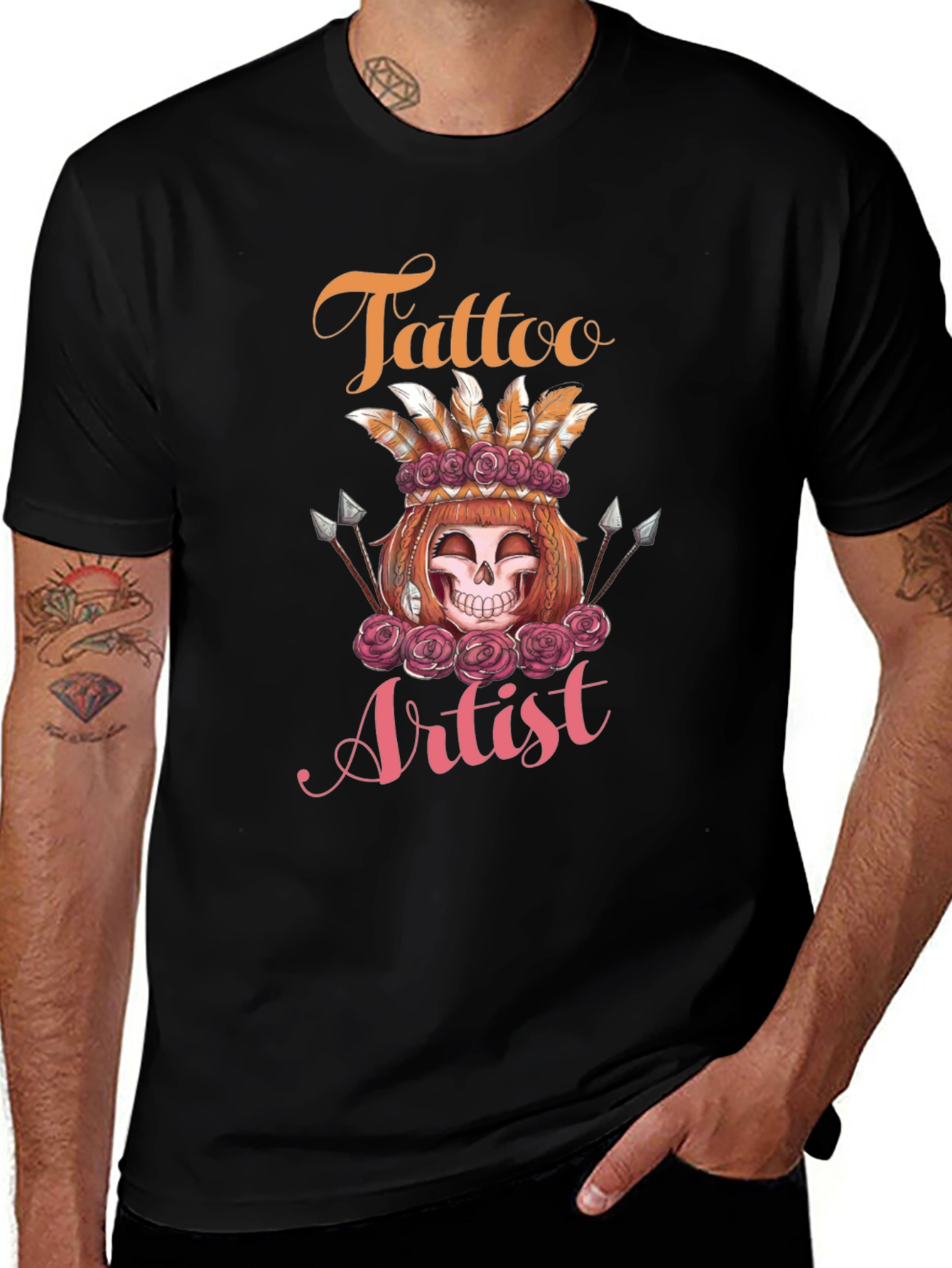 Tattoo Artist Skull Rose Tee