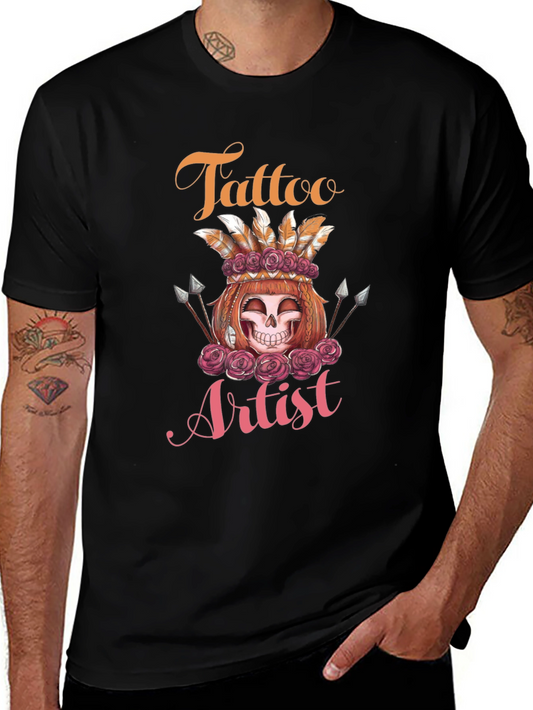 Tattoo Artist Skull Rose Tee