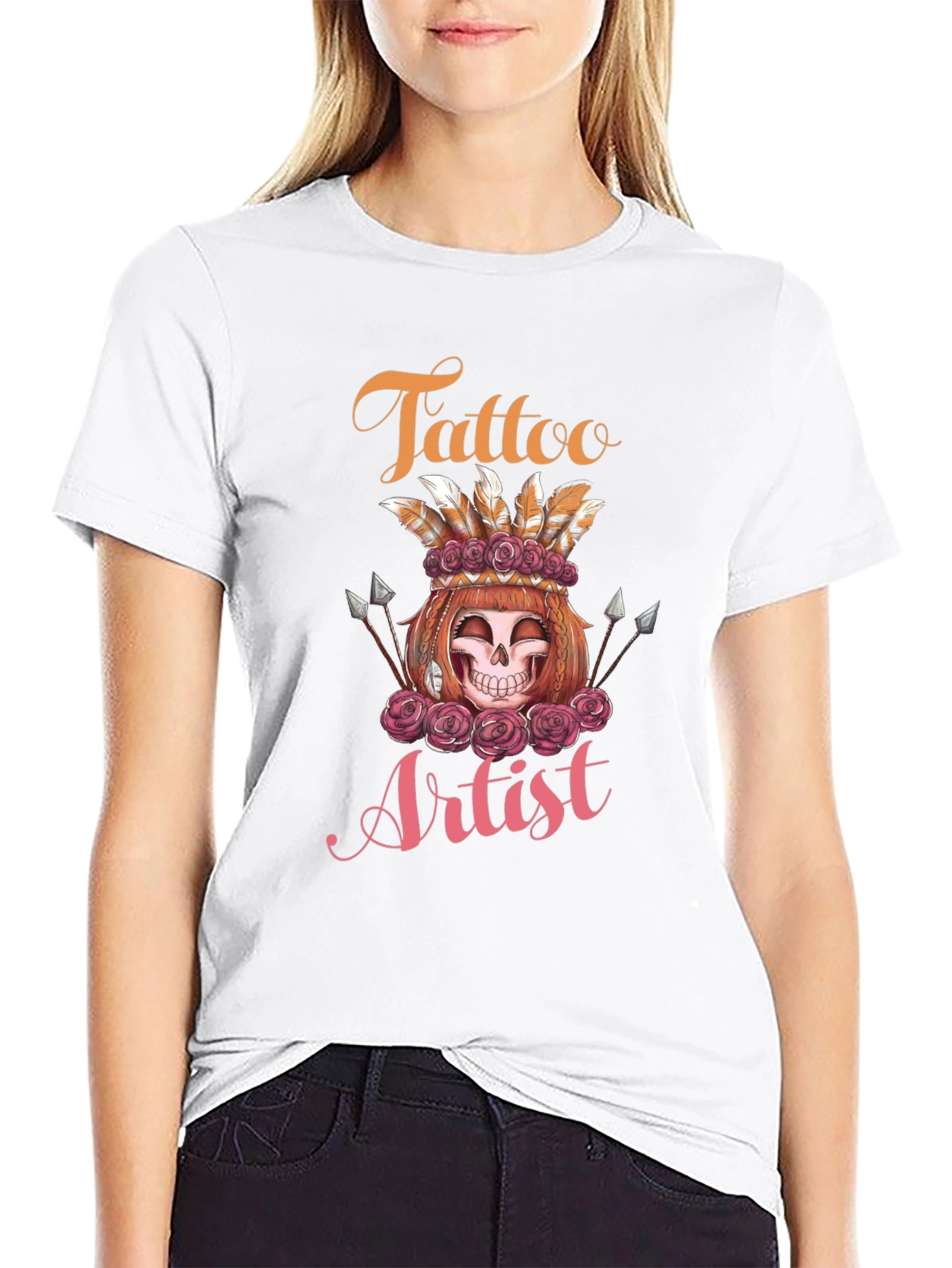 Tattoo Artist Skull Rose Tee