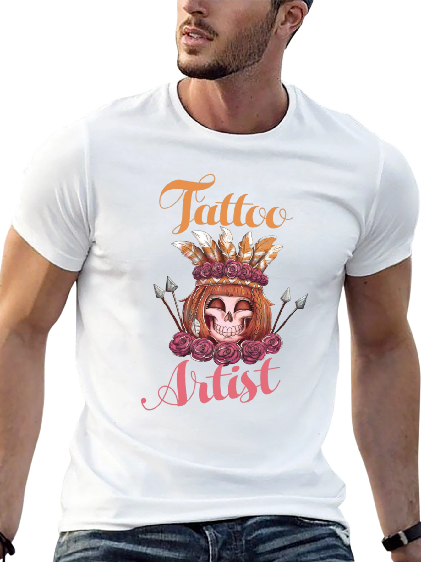 Tattoo Artist Skull Rose Tee
