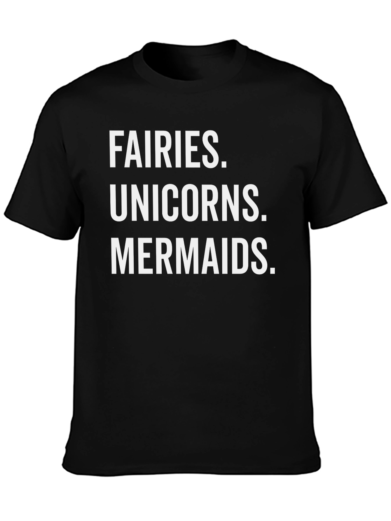 Fairies Unicorns Mermaids Black Graphic Tee
