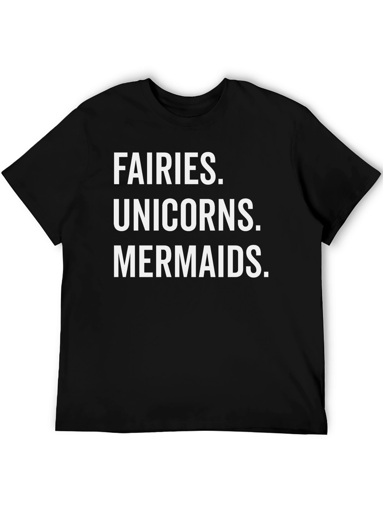 Fairies Unicorns Mermaids Black Graphic Tee