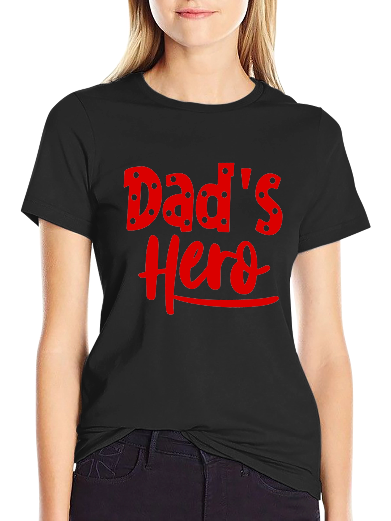 Dads Hero Black Graphic T-Shirt