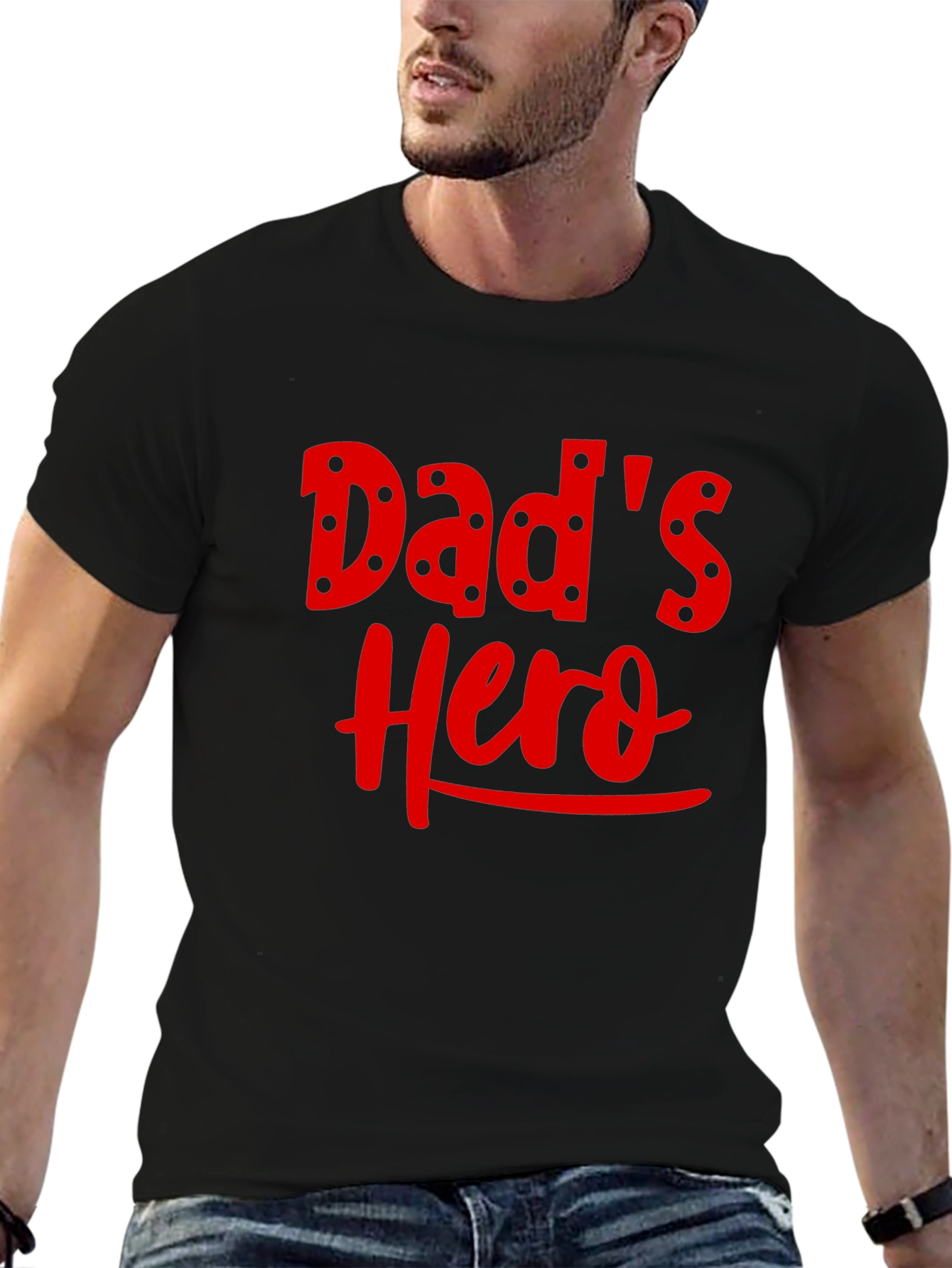 Dads Hero Black Graphic T-Shirt