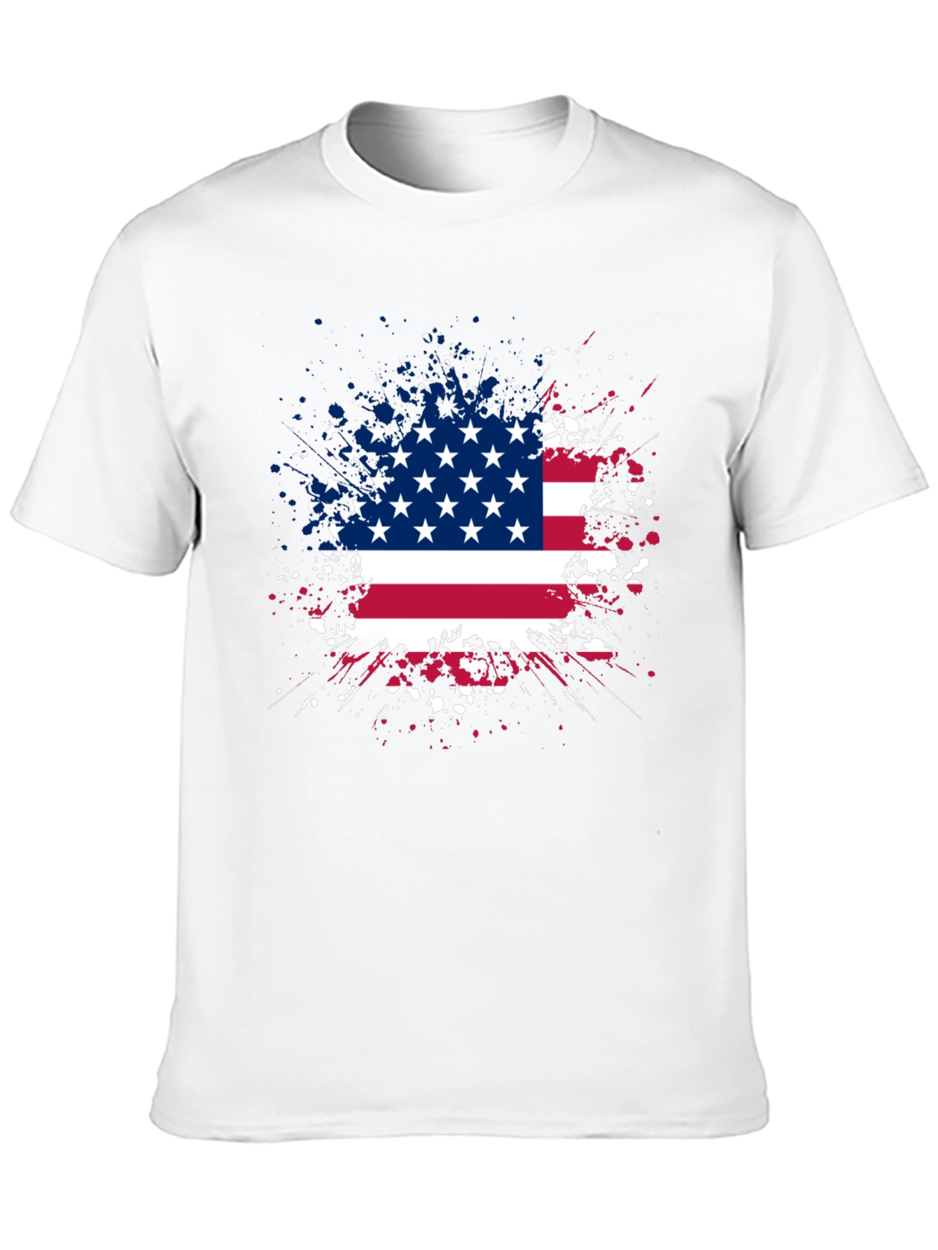 American Flag Splatter Graphic Tee - Patriotic Style