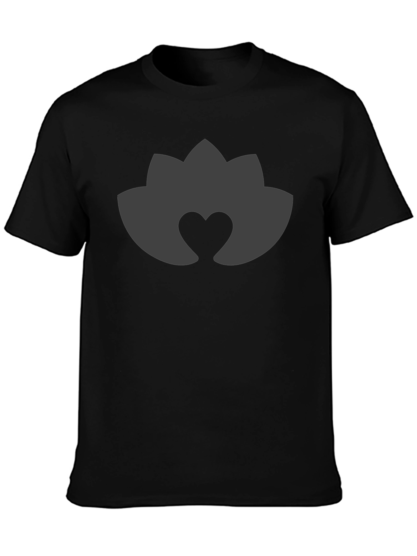 Lotus Heart Black Tee