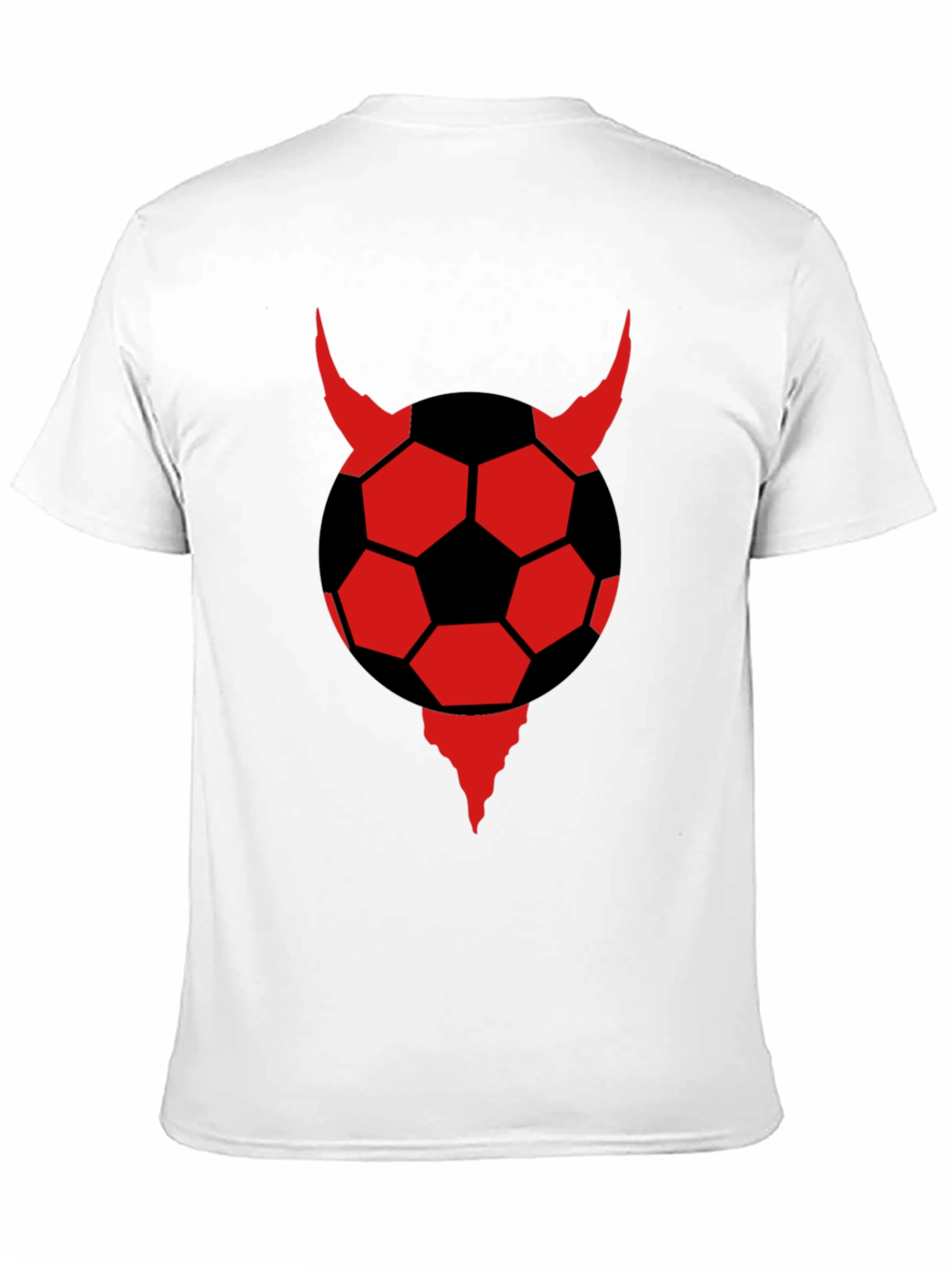 Devil Soccer Ball Graphic Tee - Black Cotton T-Shirt