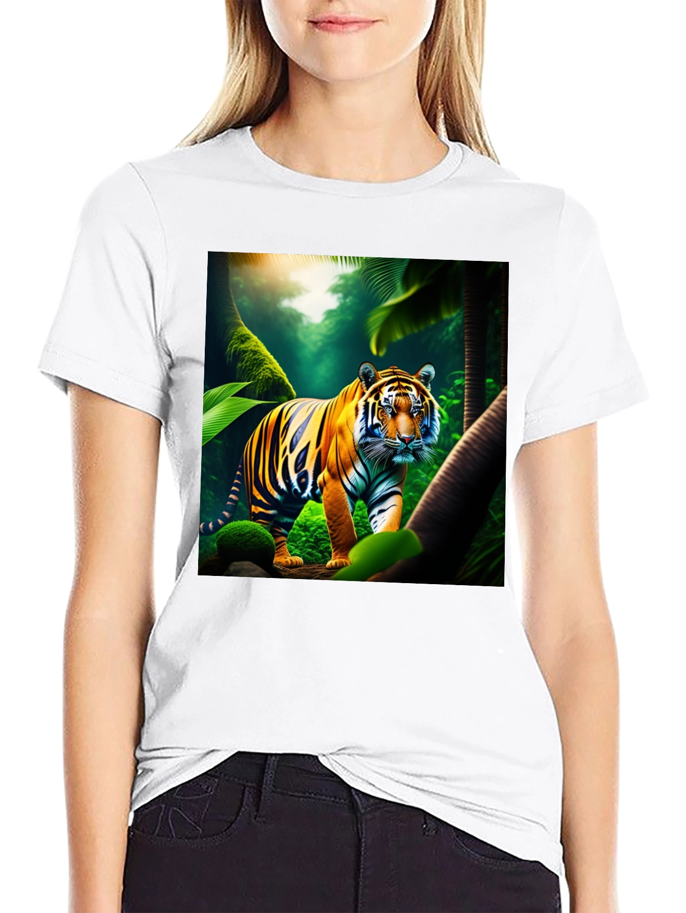 Tiger Jungle Graphic Tee - Mens Black T-Shirt