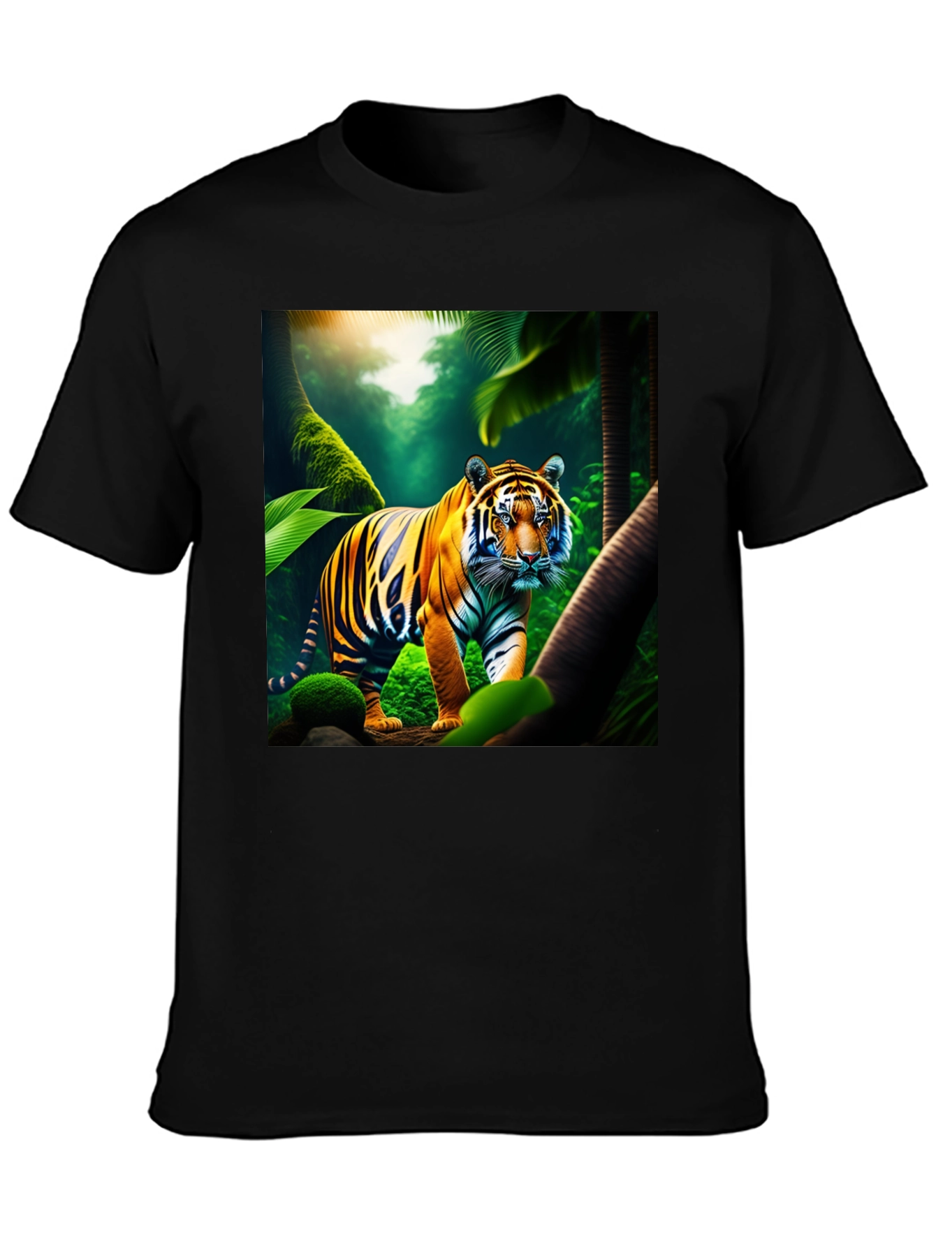 Tiger Jungle Graphic Tee - Mens Black T-Shirt