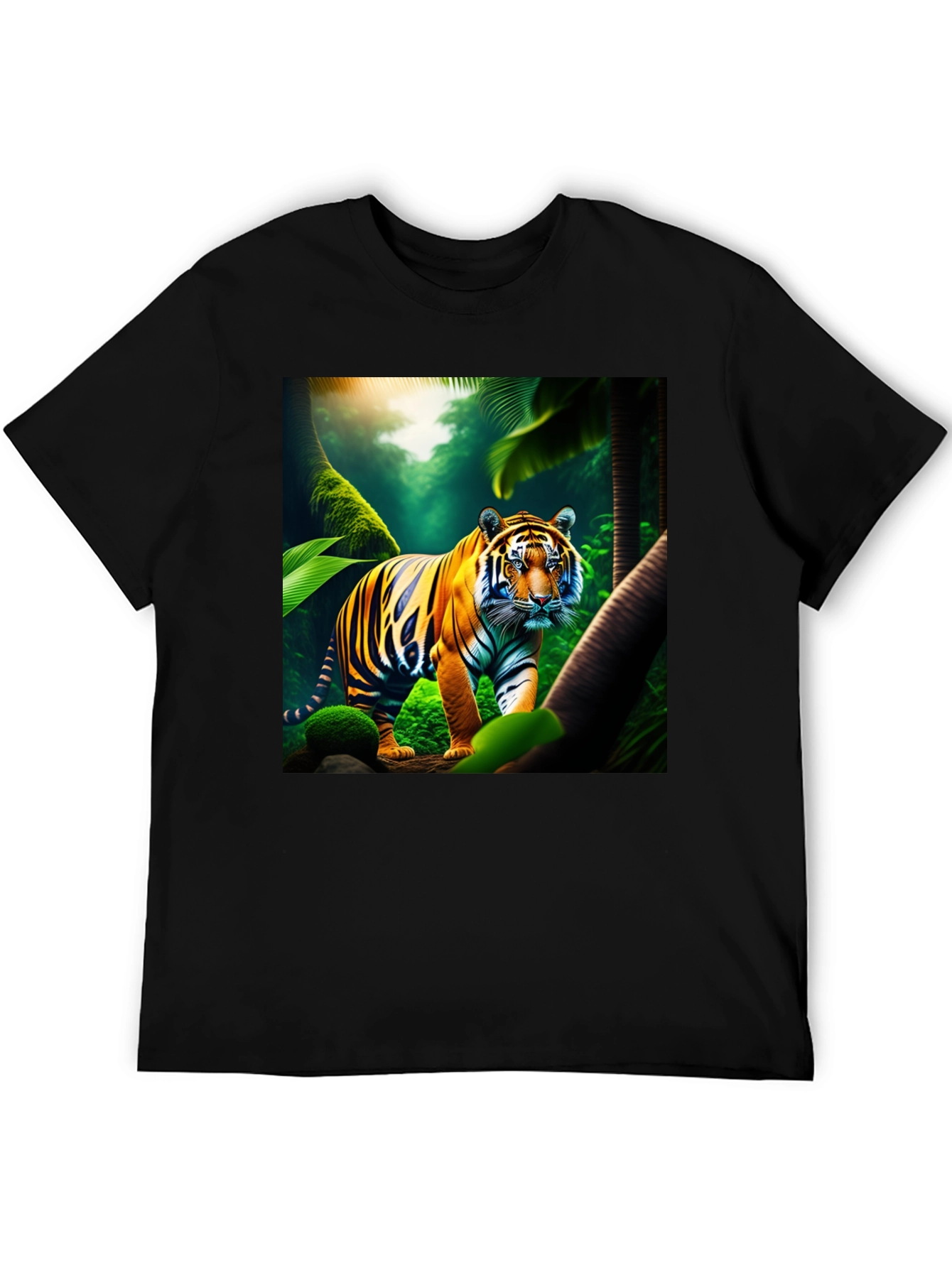 Tiger Jungle Graphic Tee - Mens Black T-Shirt