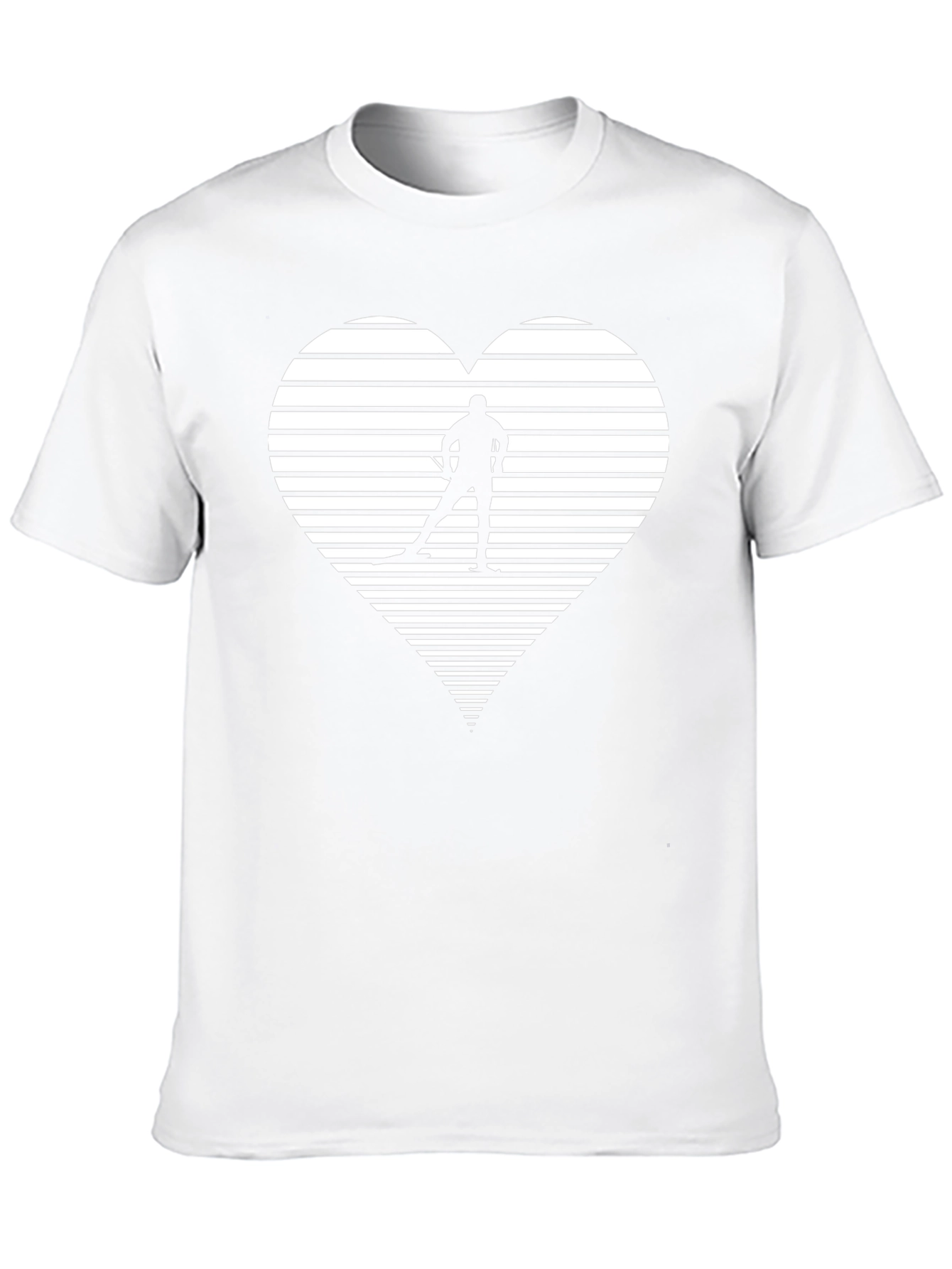 Skiing Heart Graphic T-Shirt - Black