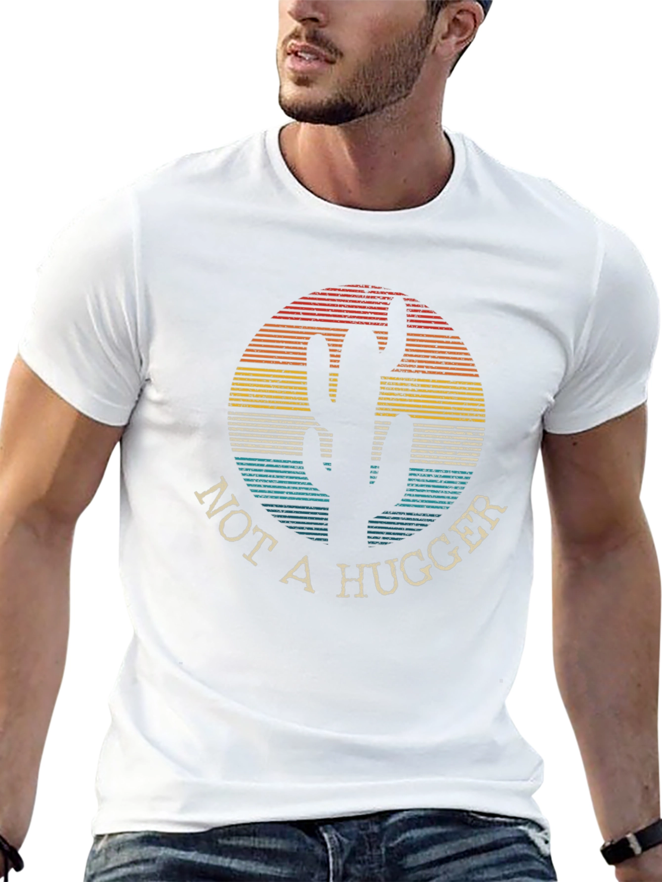 Not A Hugger Cactus Tee - Retro Desert Style