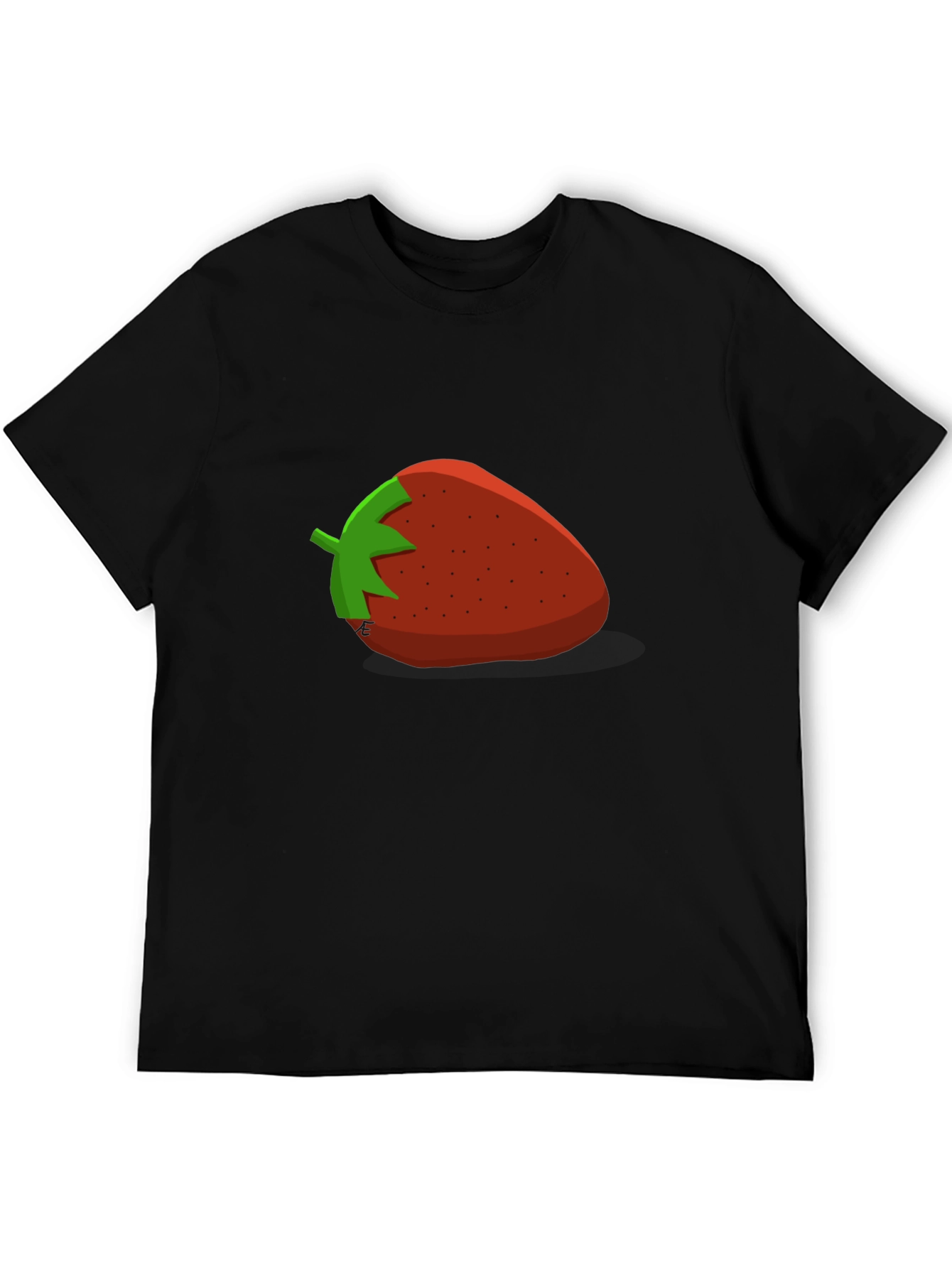Strawberry Graphic T-Shirt - Casual Black Tee