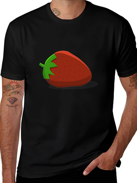 Strawberry Graphic T-Shirt - Casual Black Tee