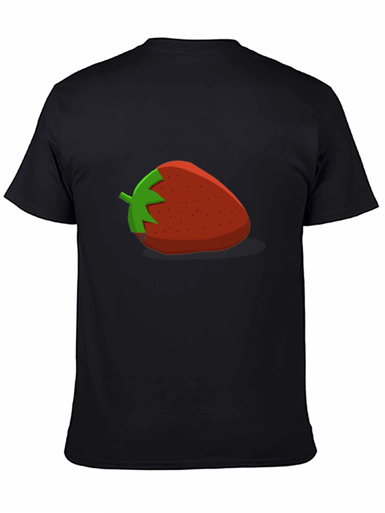 Strawberry Graphic T-Shirt - Casual Black Tee