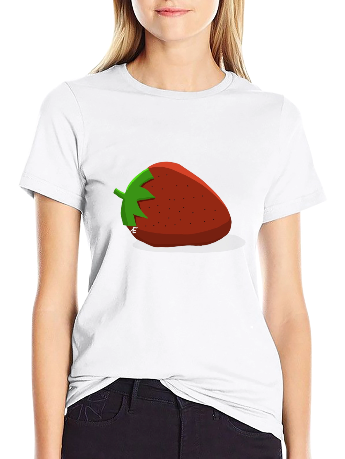 Strawberry Graphic T-Shirt - Casual Black Tee