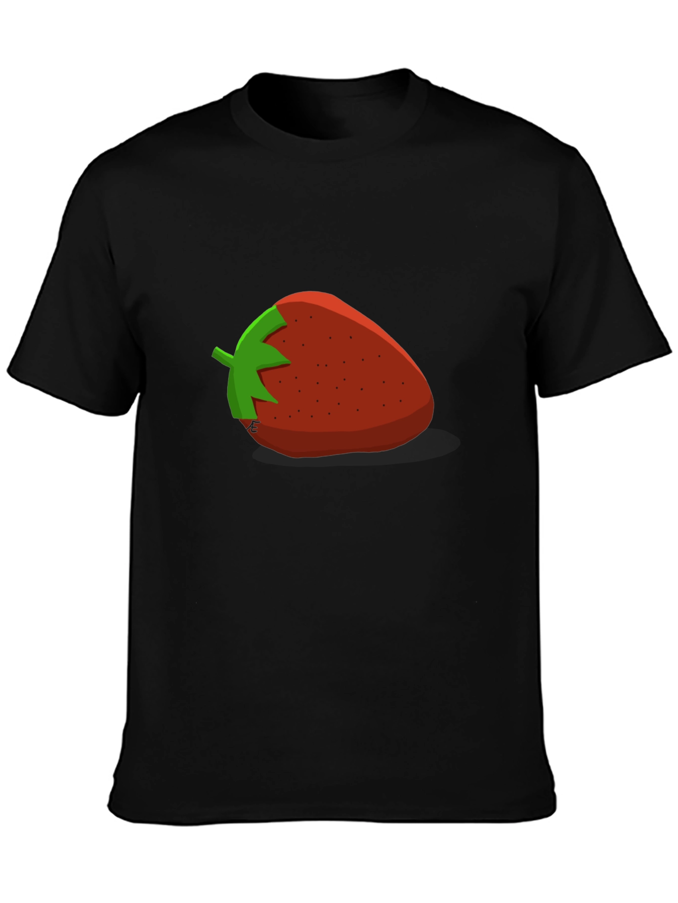 Strawberry Graphic T-Shirt - Casual Black Tee