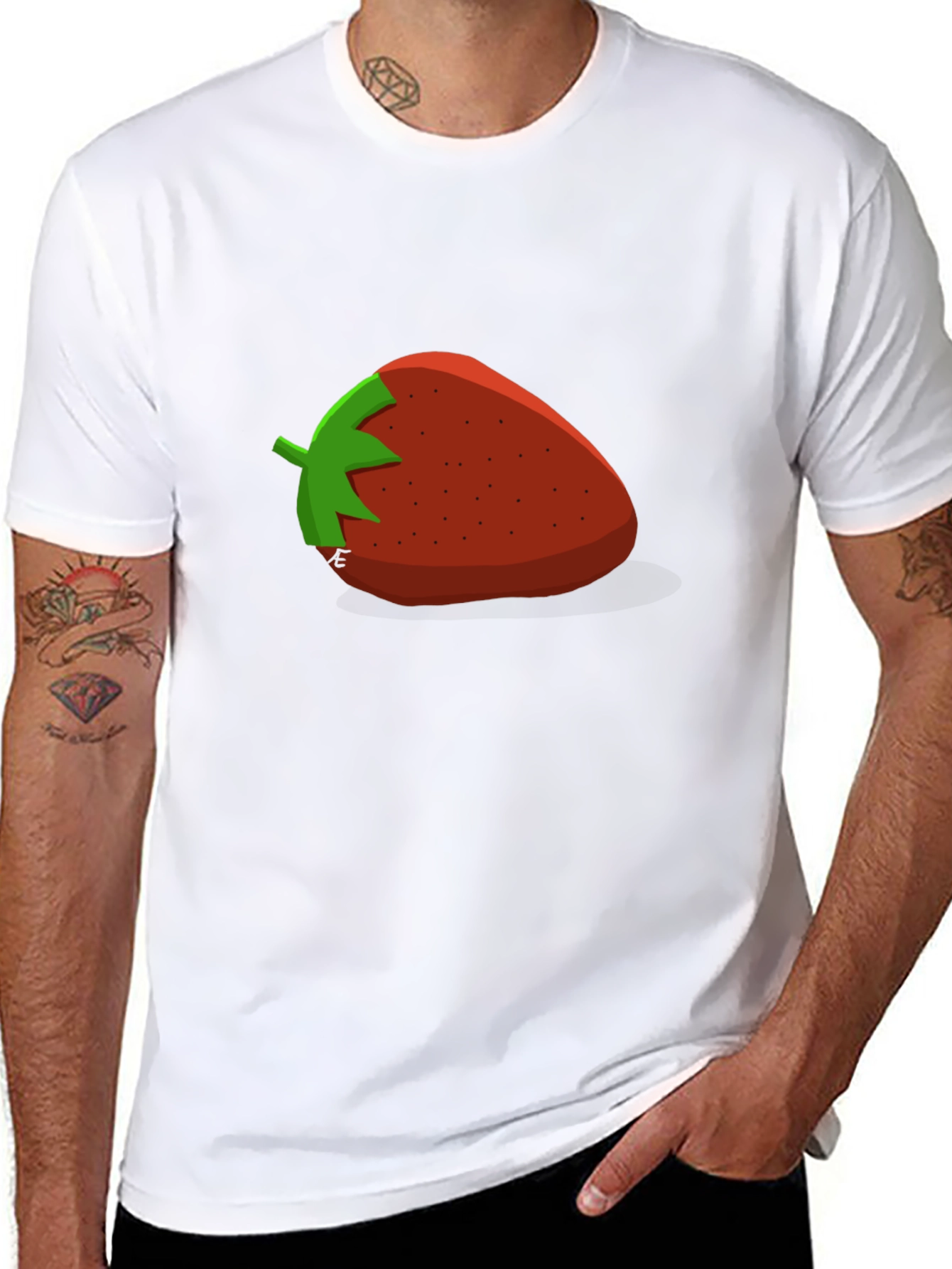 Strawberry Graphic T-Shirt - Casual Black Tee