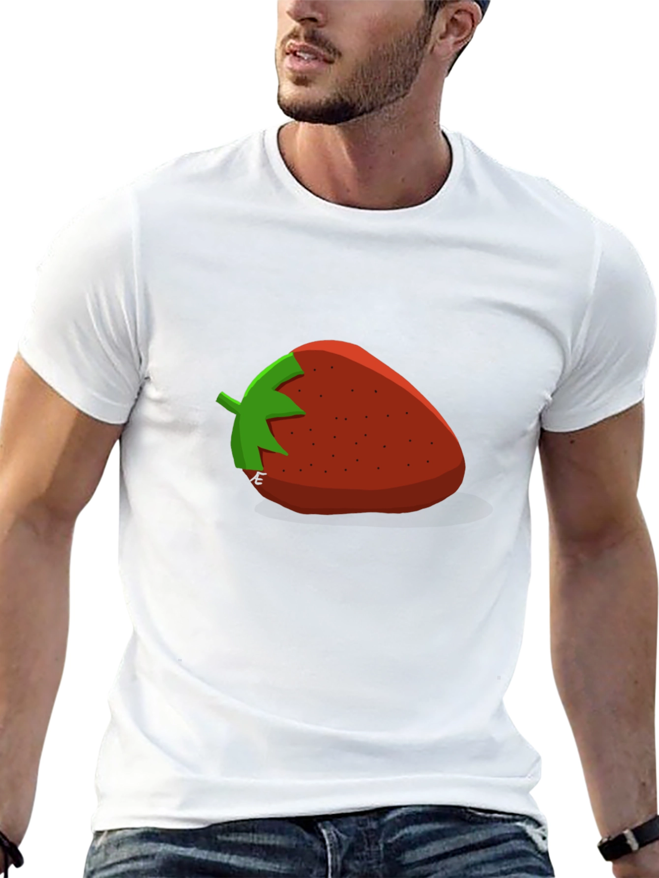 Strawberry Graphic T-Shirt - Casual Black Tee