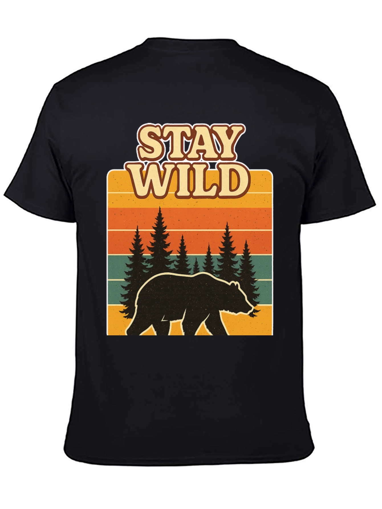 Stay Wild Bear Graphic Tee - Black