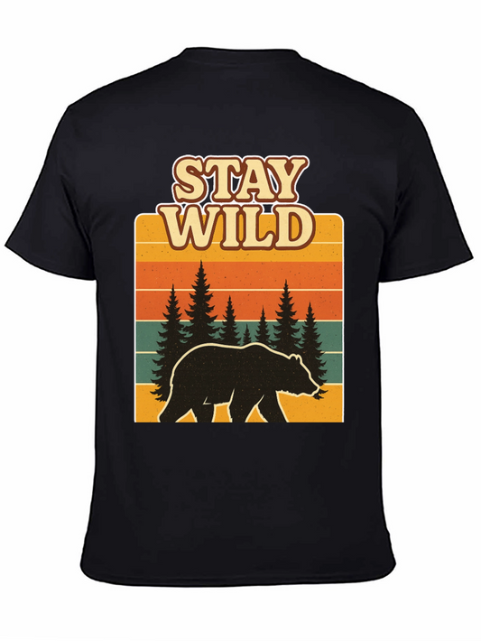 Stay Wild Bear Graphic Tee - Black
