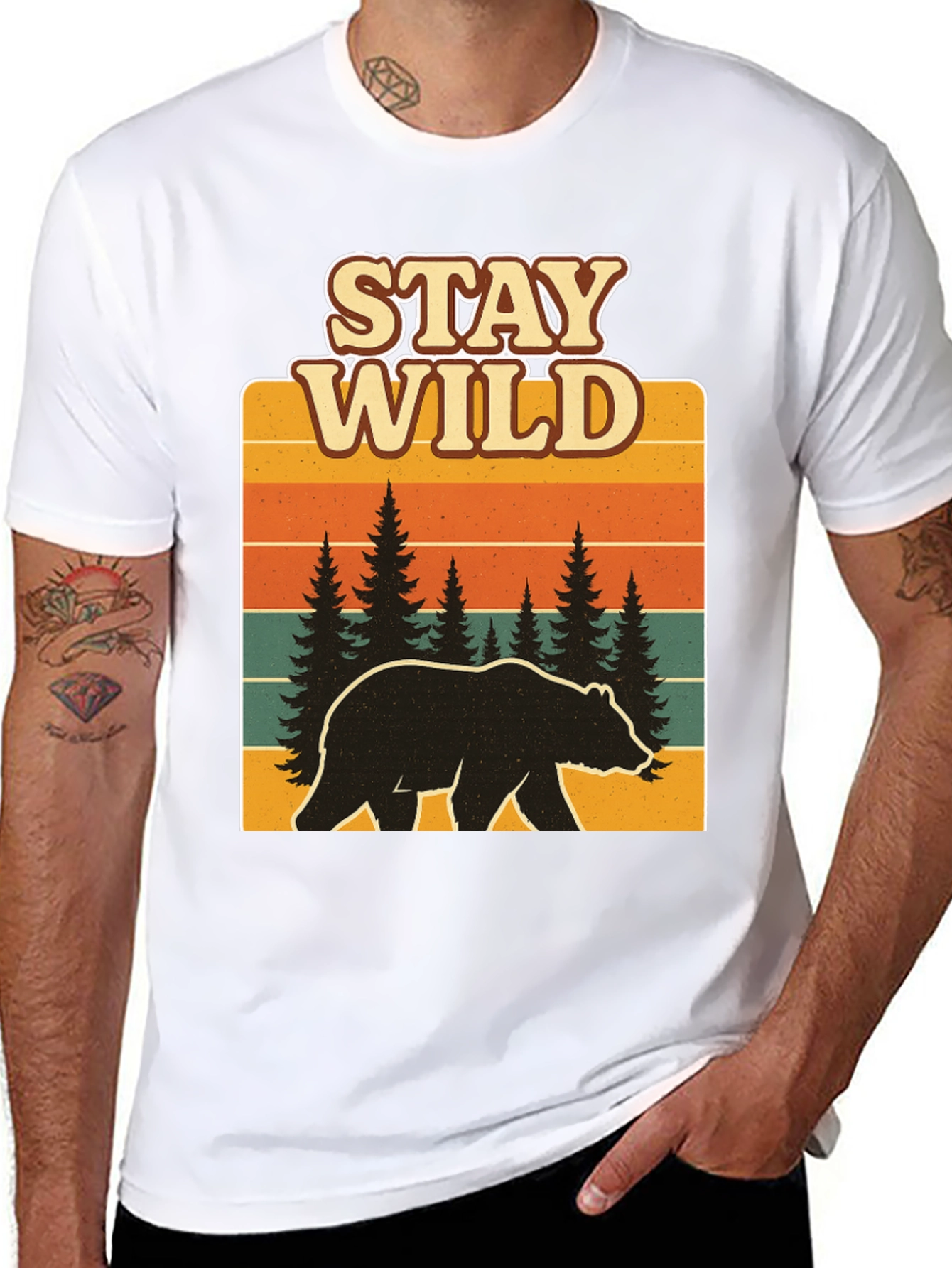 Stay Wild Bear Graphic Tee - Black