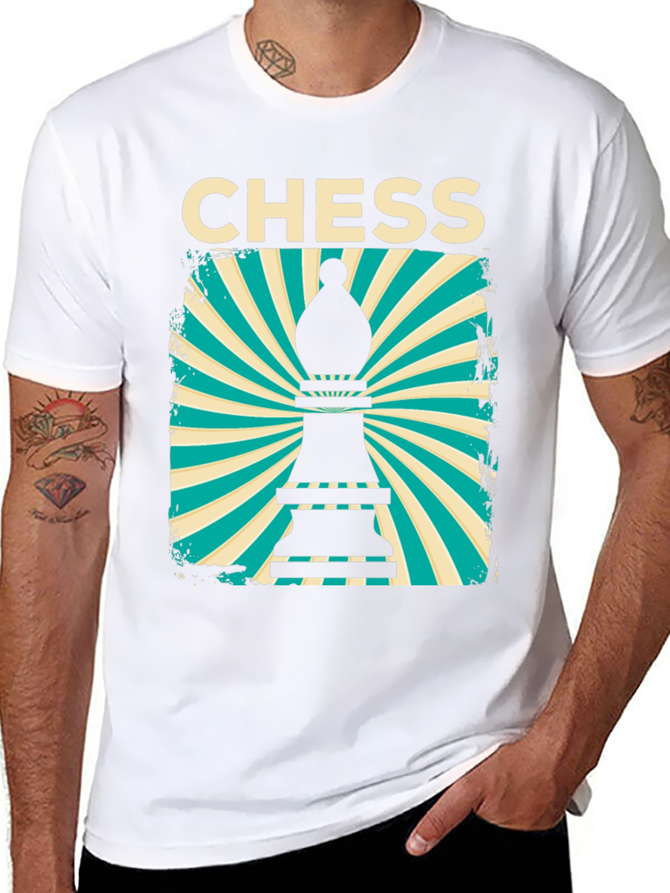 Chess Bishop Graphic Tee - Retro Style