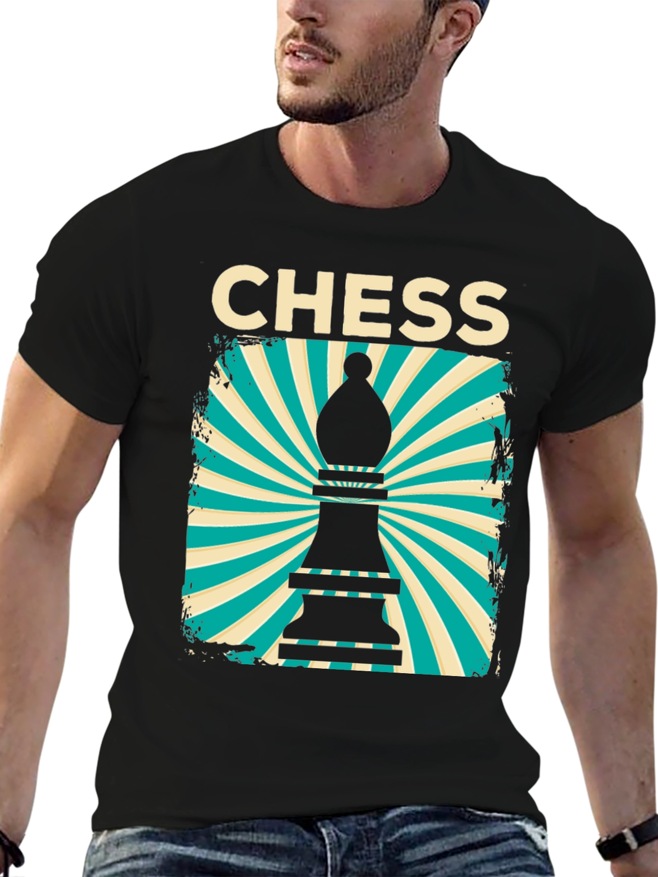 Chess Bishop Graphic Tee - Retro Style