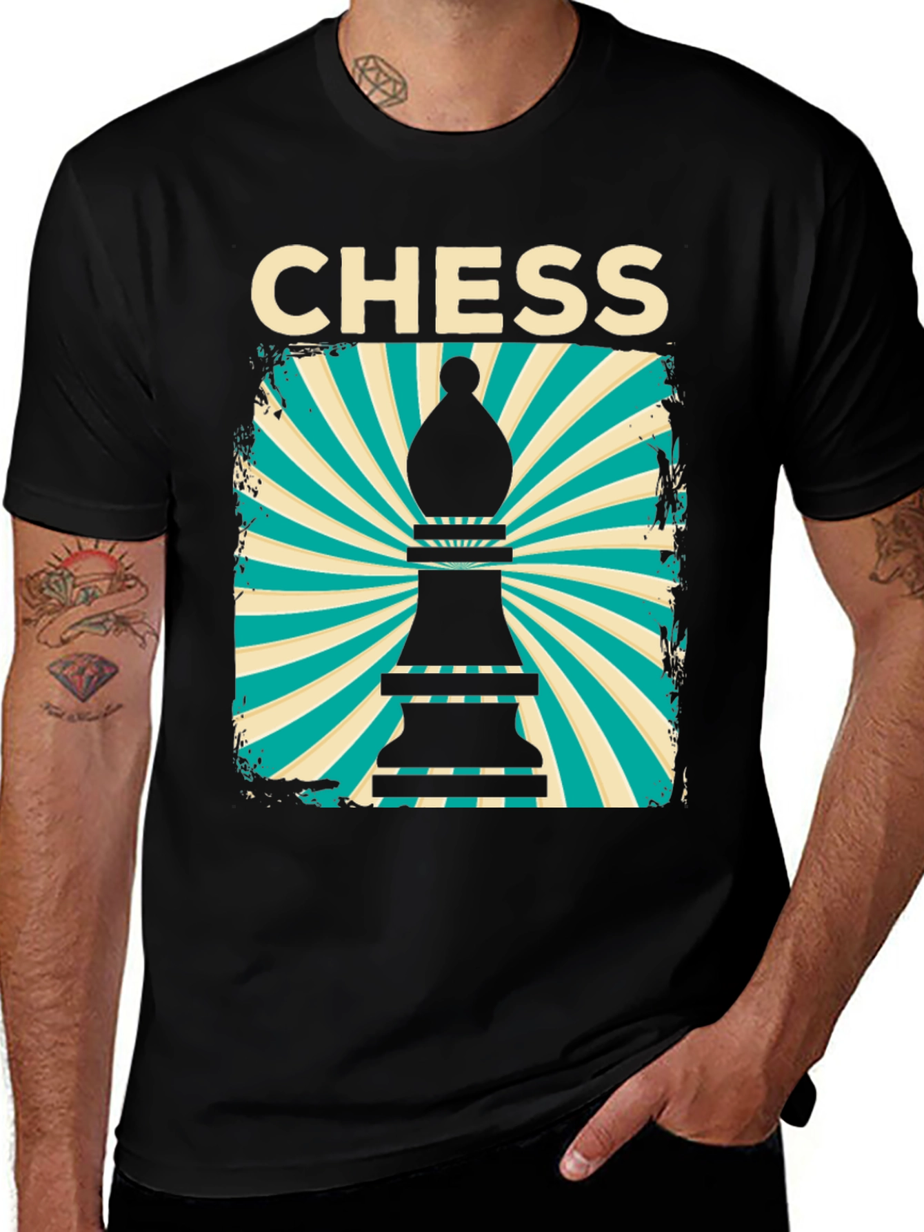Chess Bishop Graphic Tee - Retro Style