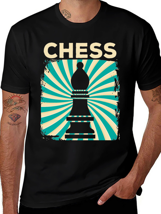 Chess Bishop Graphic Tee - Retro Style