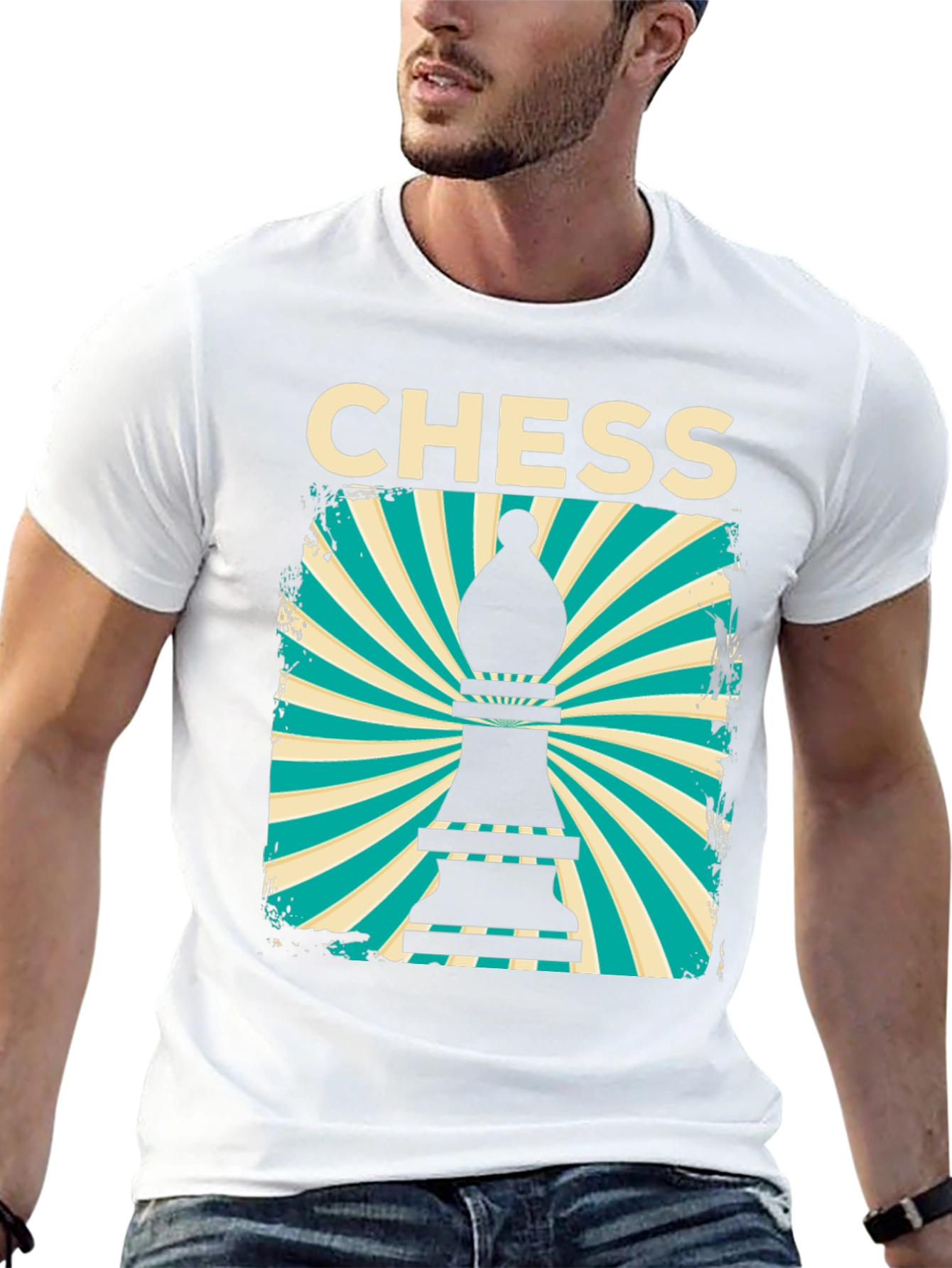 Chess Bishop Graphic Tee - Retro Style