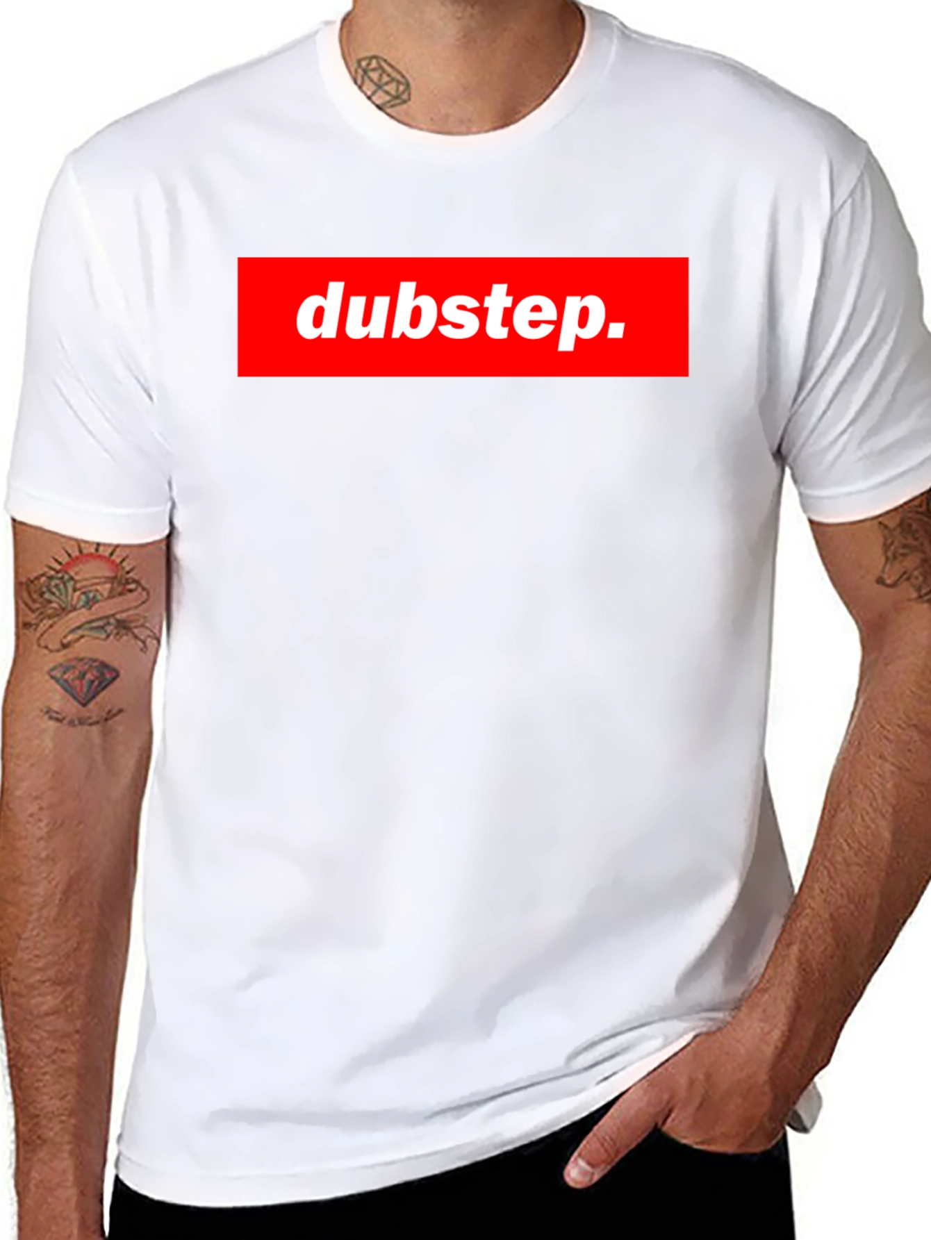 Dubstep Graphic Tee - Black Crew Neck T-Shirt