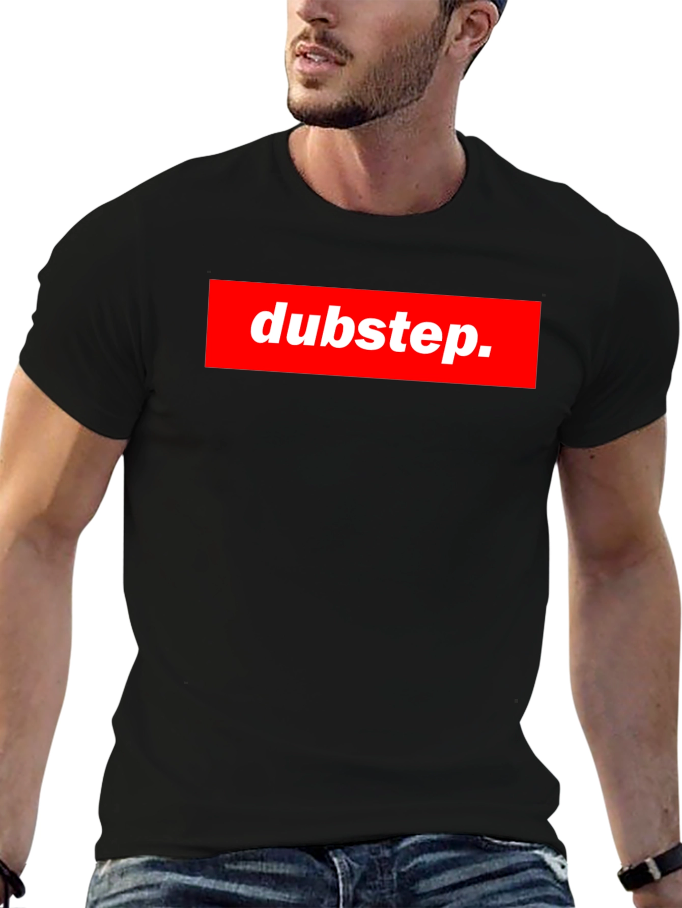 Dubstep Graphic Tee - Black Crew Neck T-Shirt