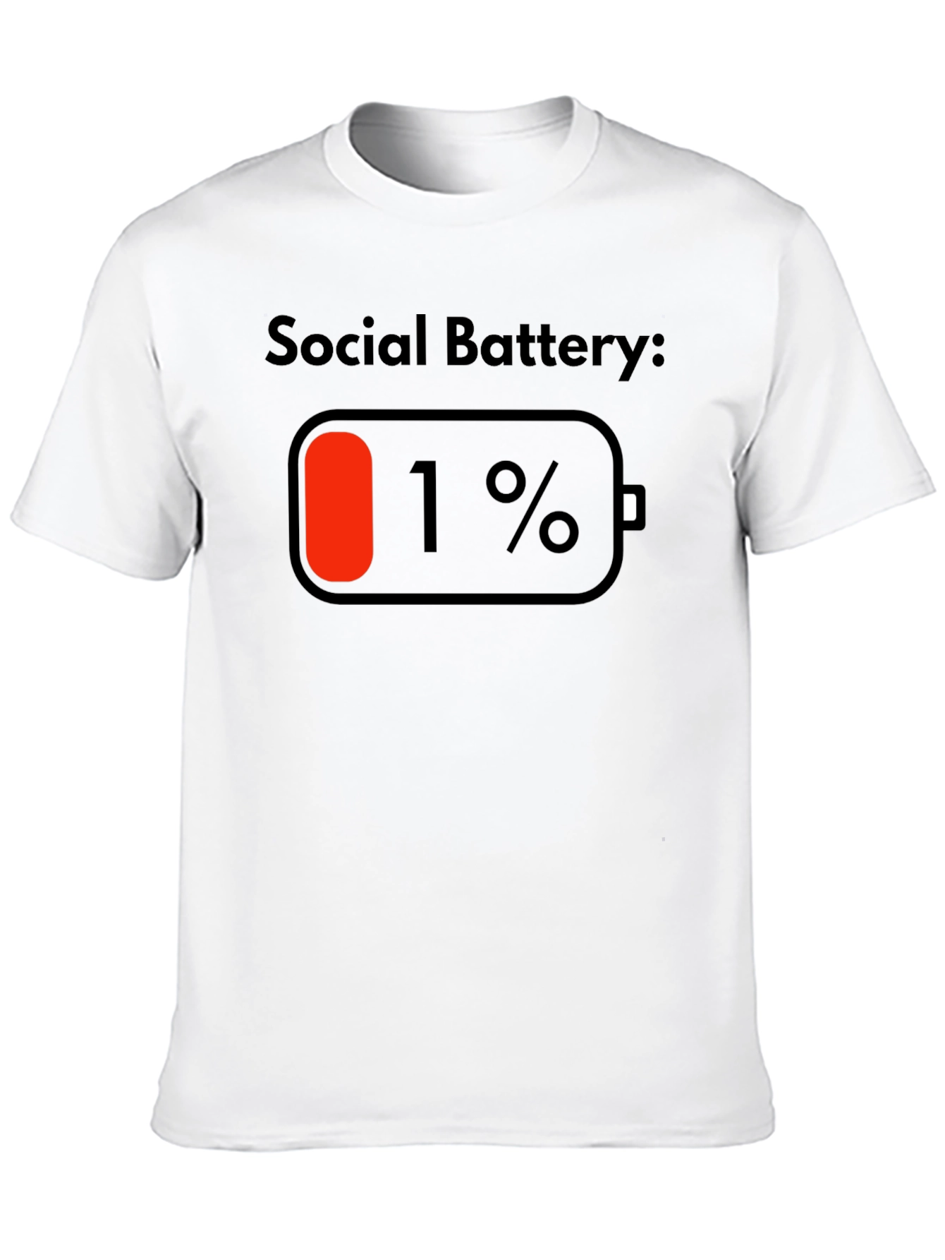 Social Battery 1% Black T-Shirt