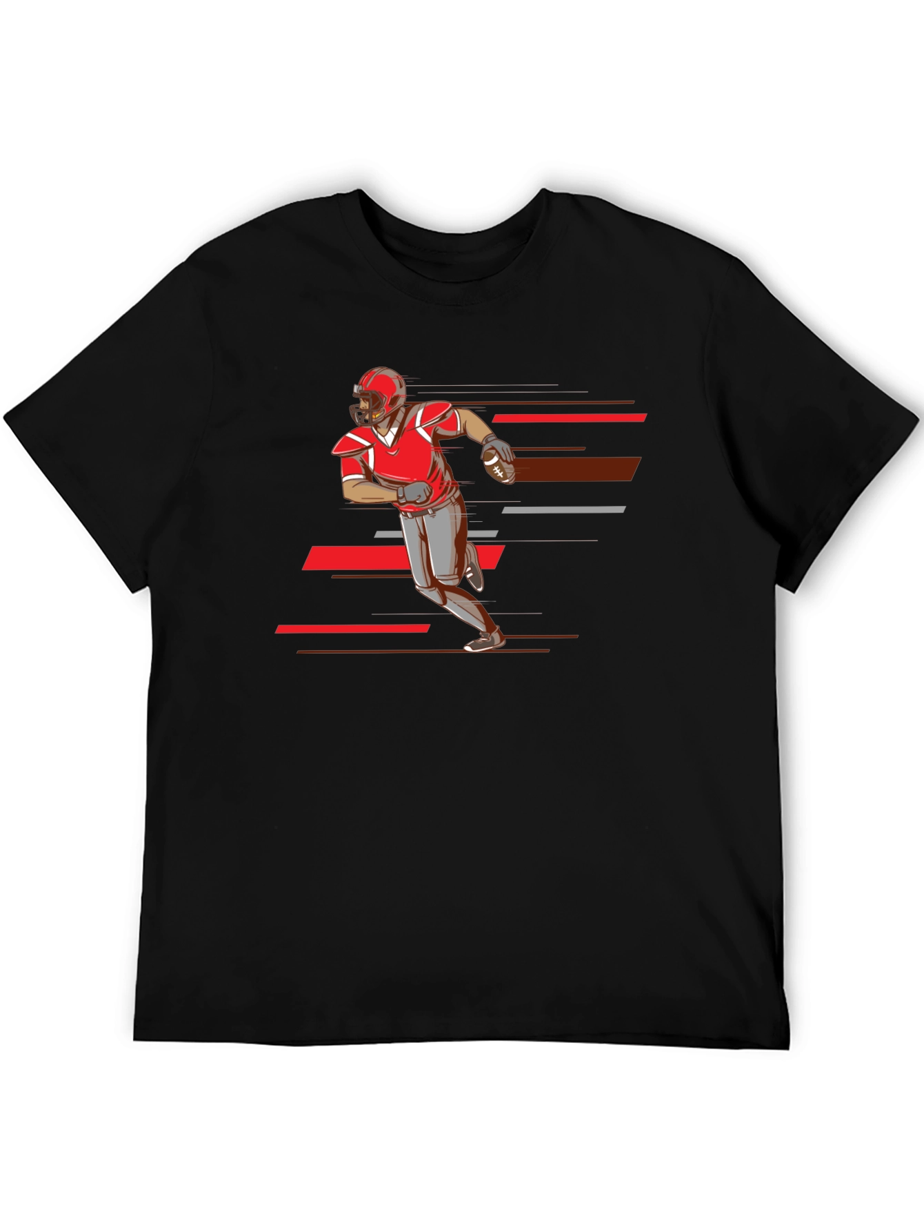 Football Player Graphic Tee - Black