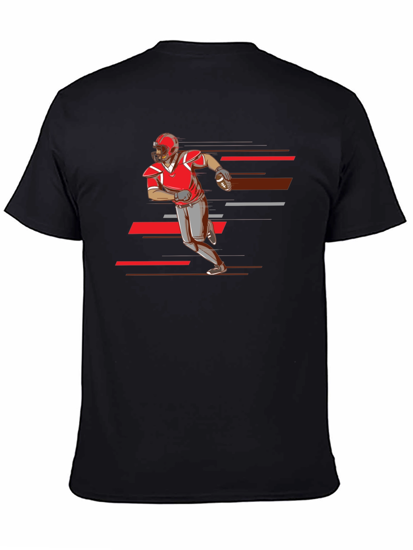 Football Player Graphic Tee - Black
